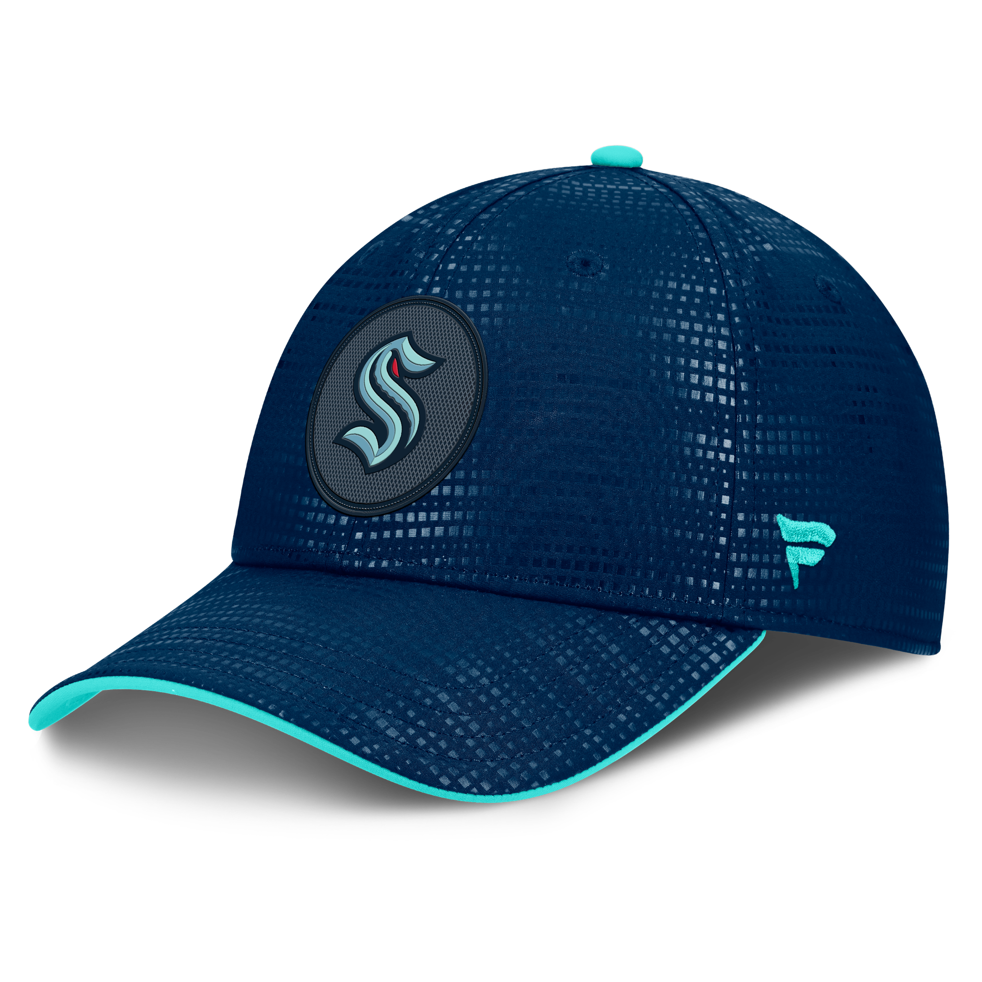 Men's Fanatics Deep Sea Blue Seattle Kraken Authentic Pro Rink Debossed Stretch Fit Hat