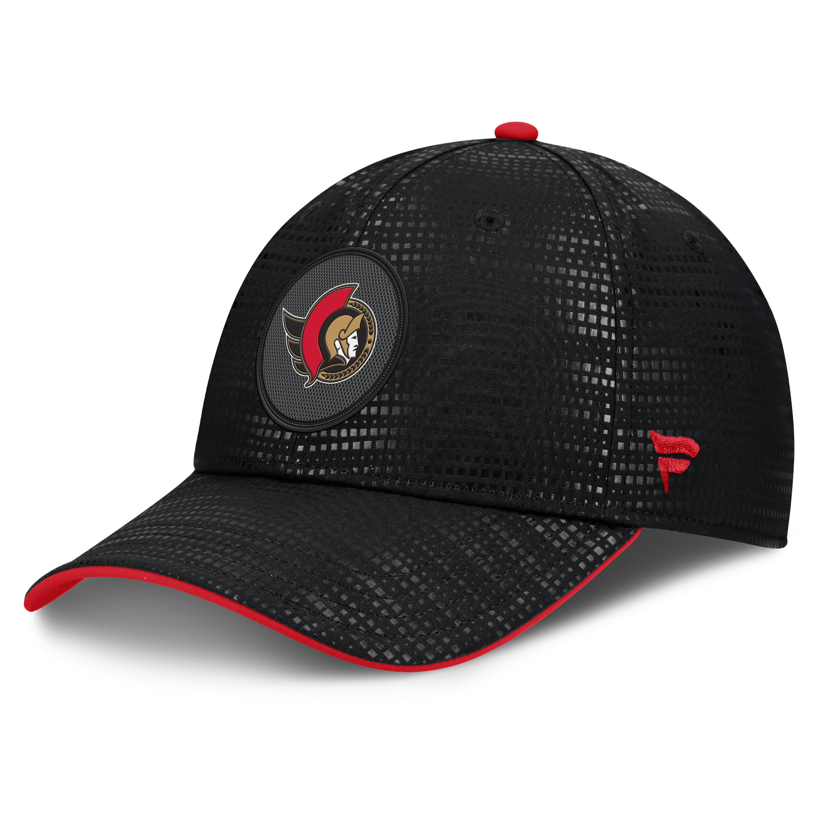 Men's Fanatics Black Ottawa Senators Authentic Pro Rink Debossed Stretch Fit Hat