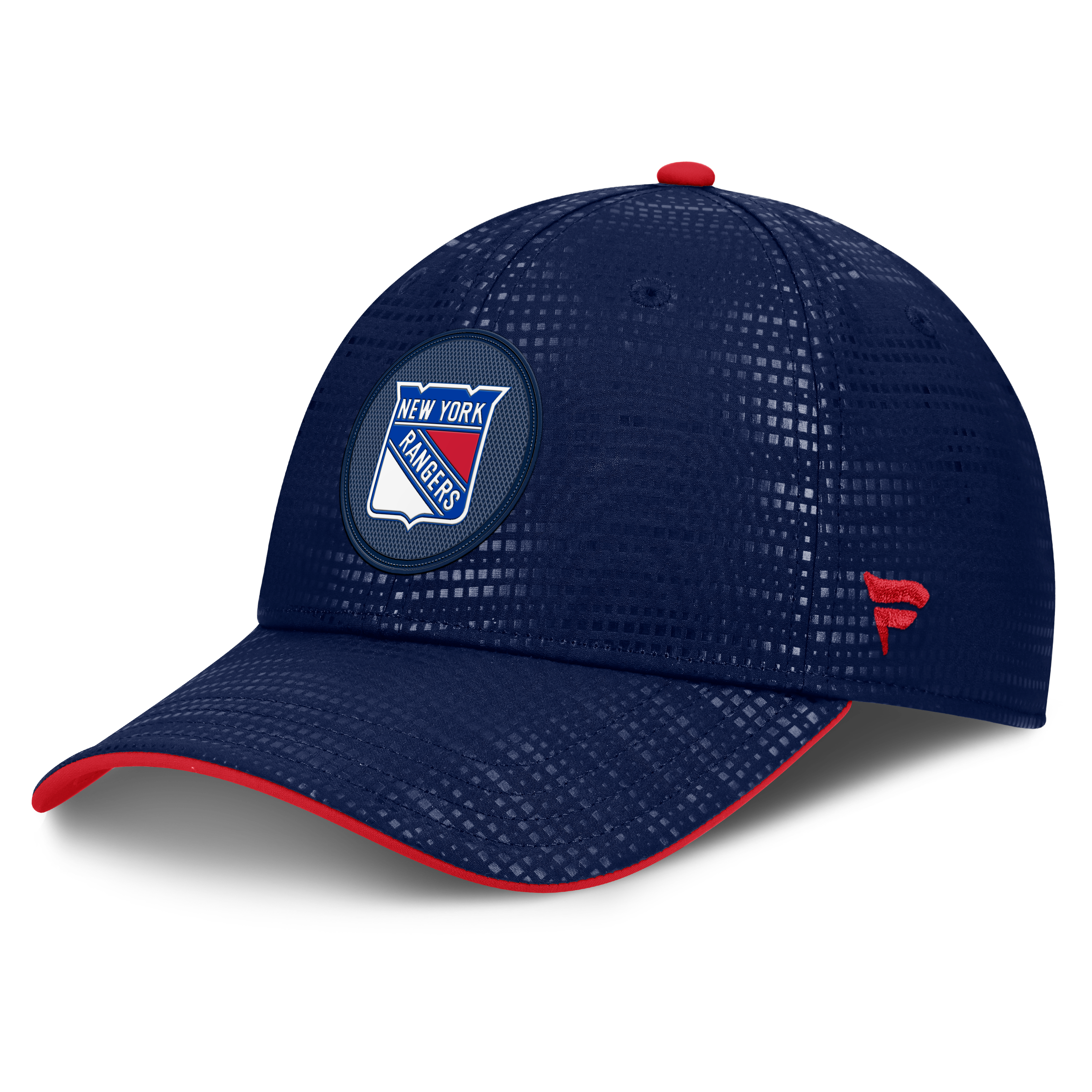 Men's Fanatics Navy New York Rangers Authentic Pro Rink Debossed Stretch Fit Hat