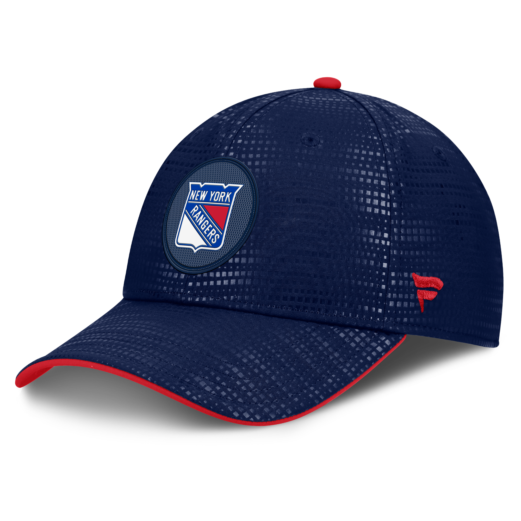 Men's Fanatics Navy New York Rangers Authentic Pro Rink Debossed Stretch Fit Hat