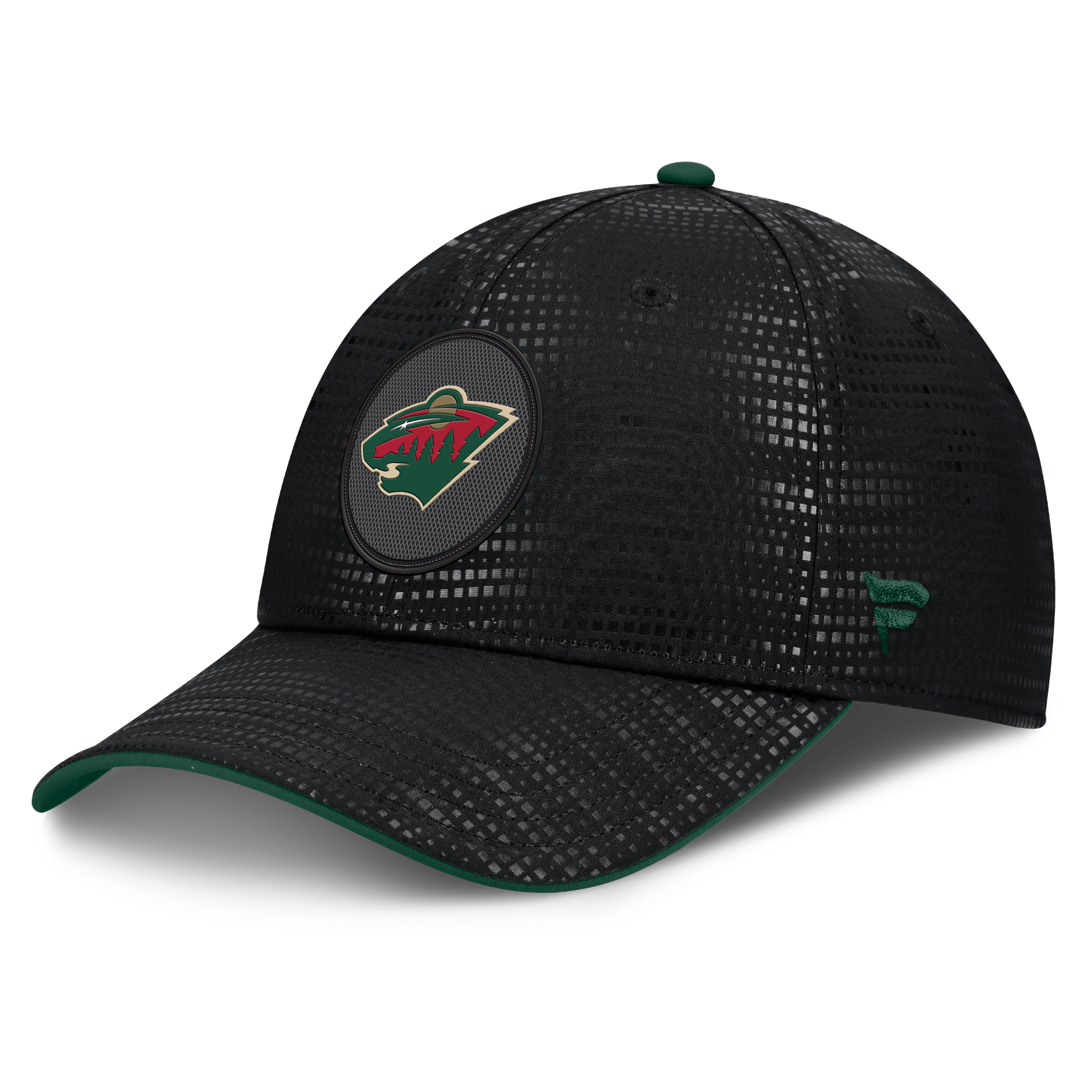 Men's Fanatics Black Minnesota Wild Authentic Pro Rink Debossed Stretch Fit Hat