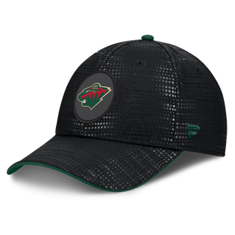 Men's Fanatics Black Minnesota Wild Authentic Pro Rink Debossed Stretch Fit Hat