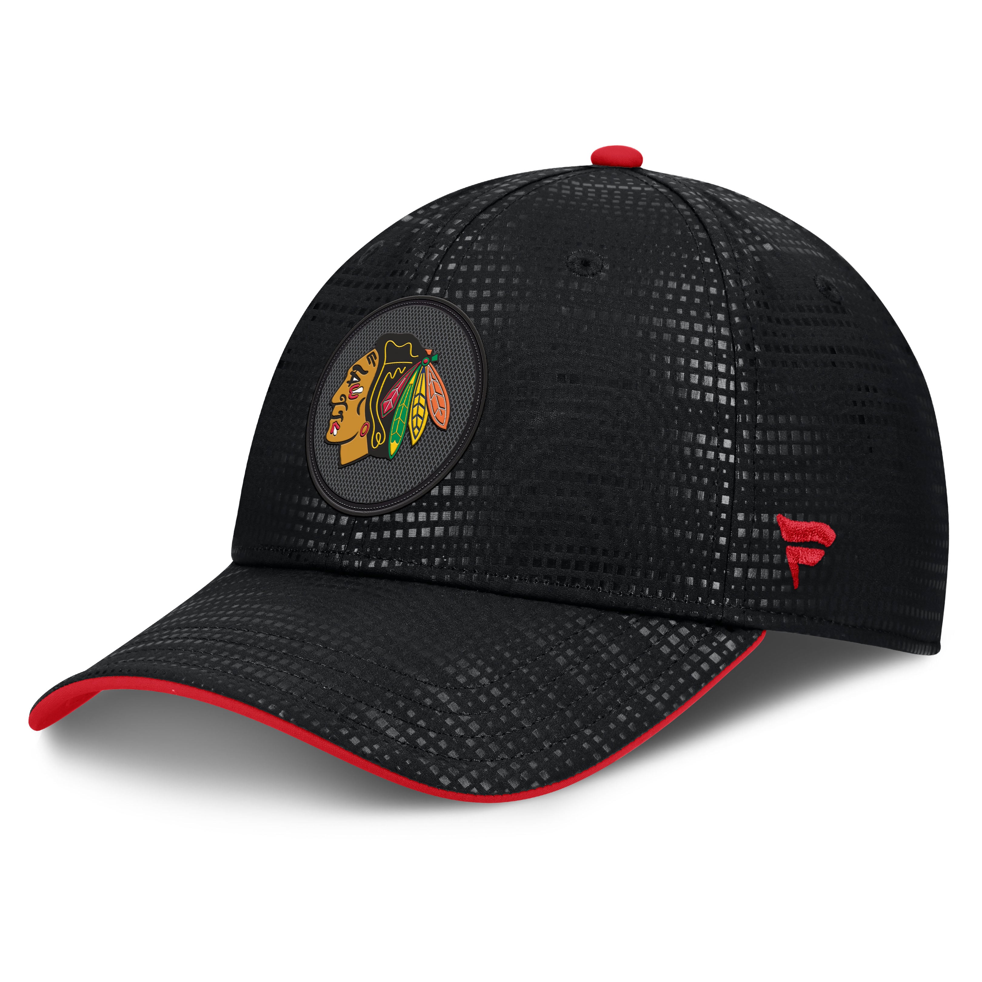 Men's Fanatics Black Chicago Blackhawks Authentic Pro Rink Debossed Stretch Fit Hat