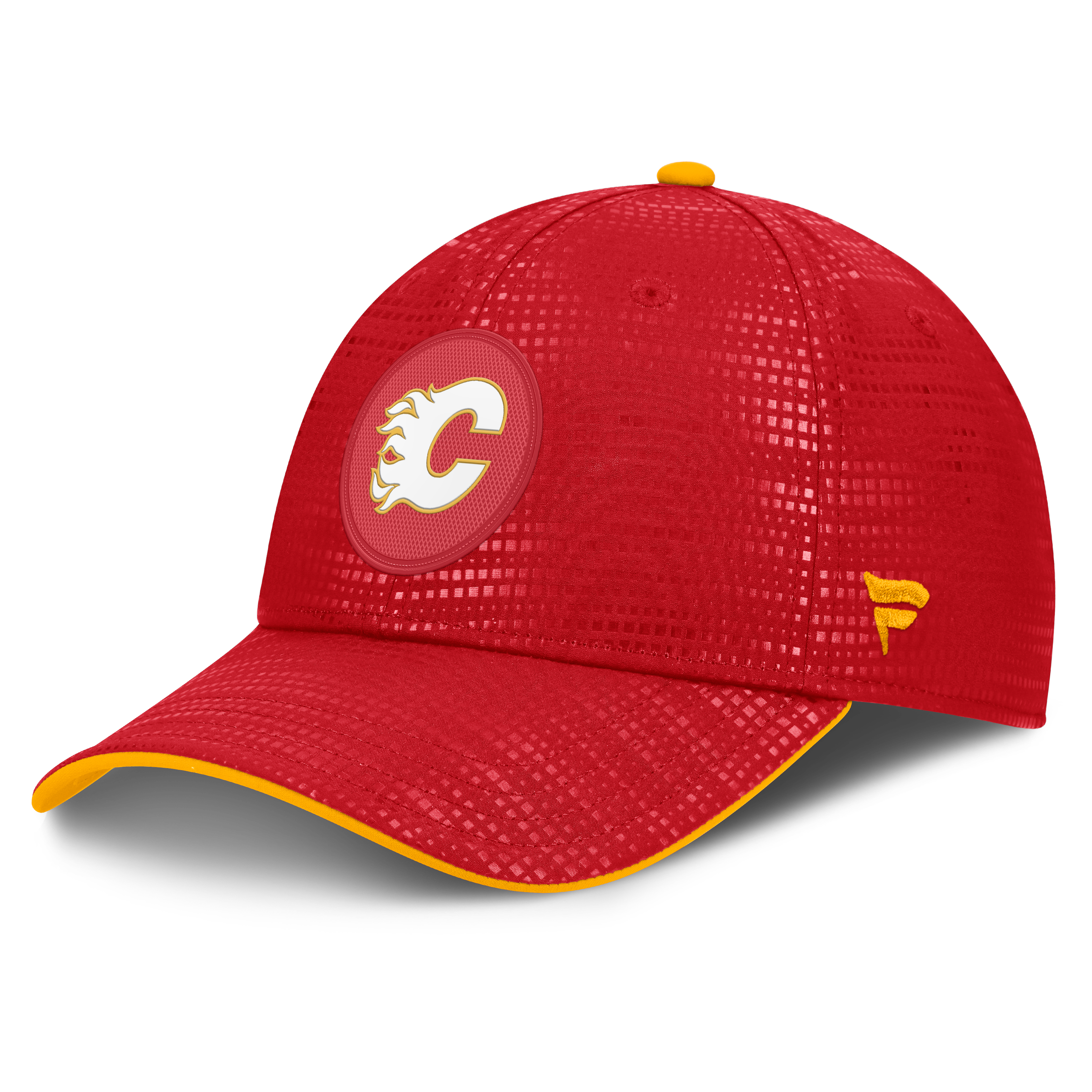 Men's Fanatics Red Calgary Flames Authentic Pro Rink Debossed Stretch Fit Hat