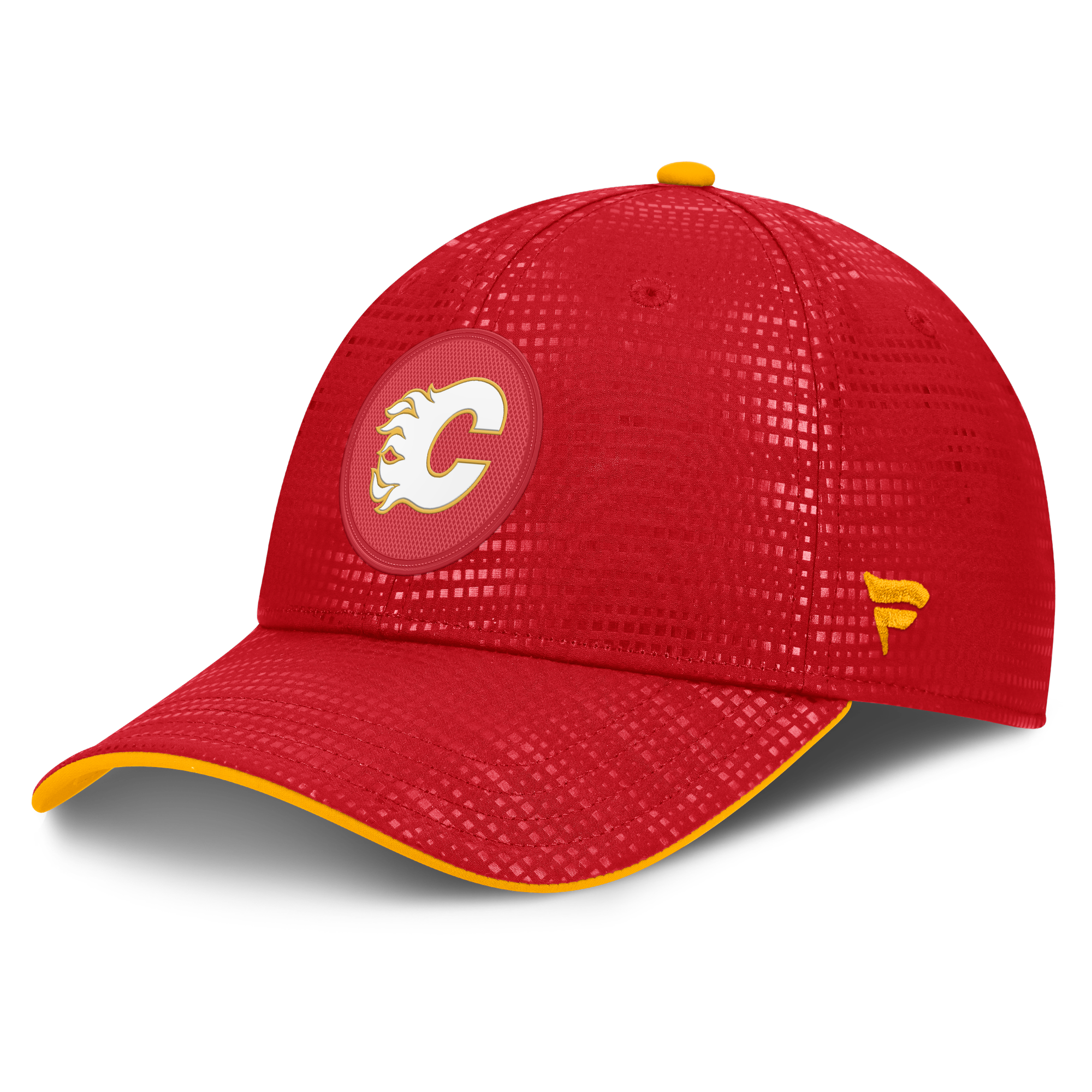 Men's Fanatics Red Calgary Flames Authentic Pro Rink Debossed Stretch Fit Hat