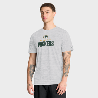Men's Nike Ash Green Bay Packers Velocity Endurance Run Dri-FIT T-Shirt
