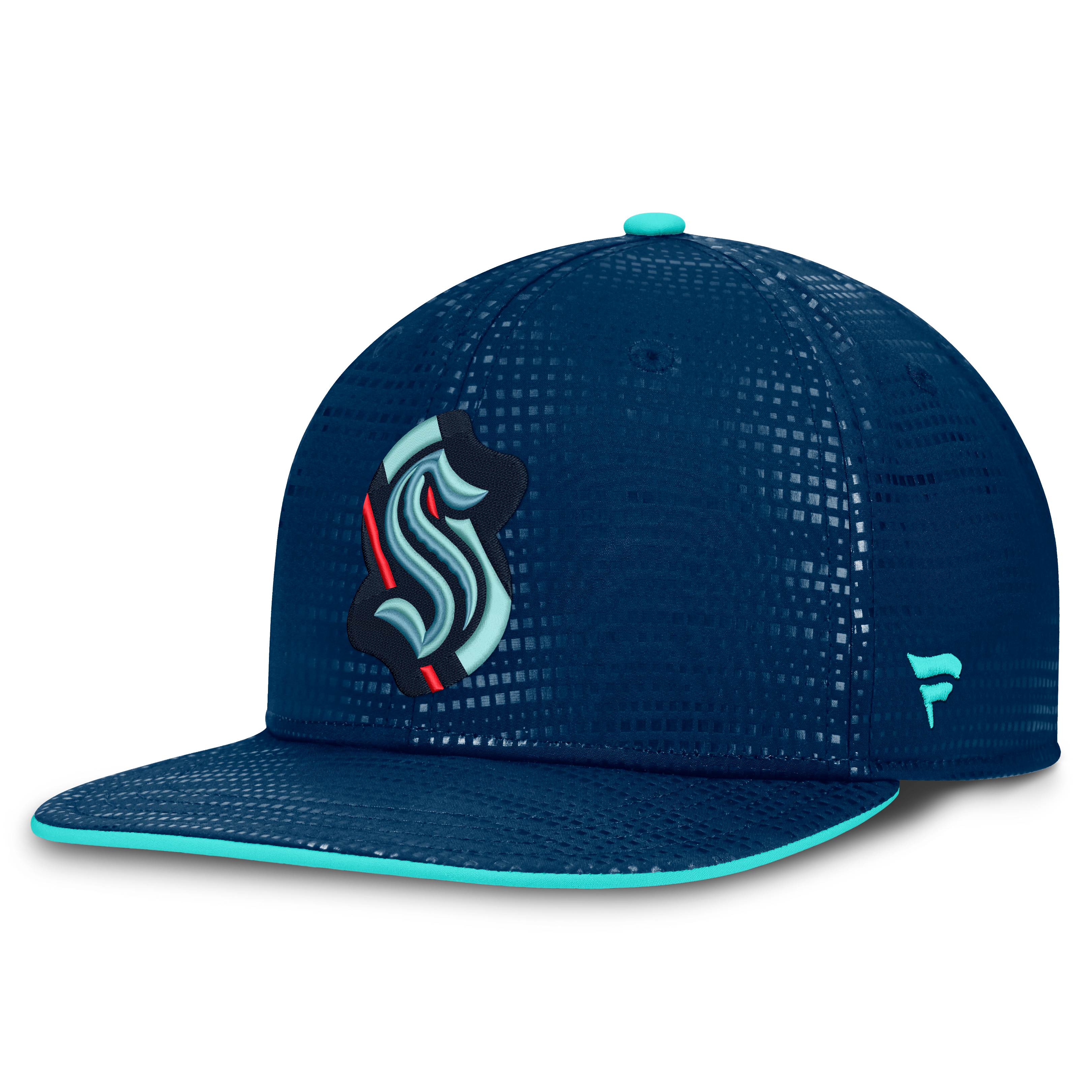 Men's Fanatics Deep Sea Blue Seattle Kraken Authentic Pro Rink Square Visor Snapback Hat