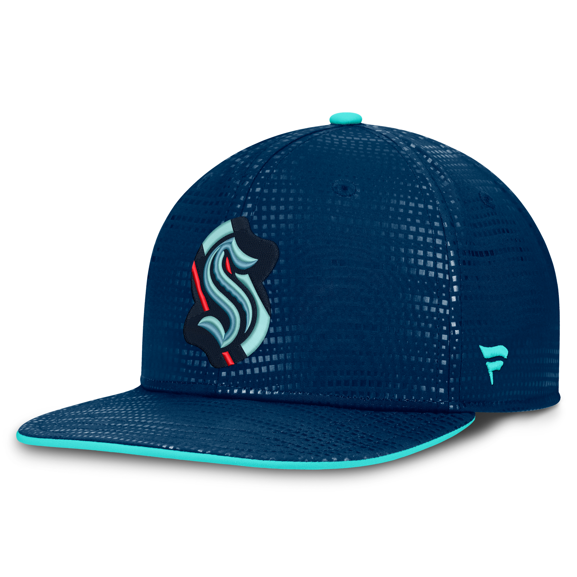 Men's Fanatics Deep Sea Blue Seattle Kraken Authentic Pro Rink Square Visor Snapback Hat