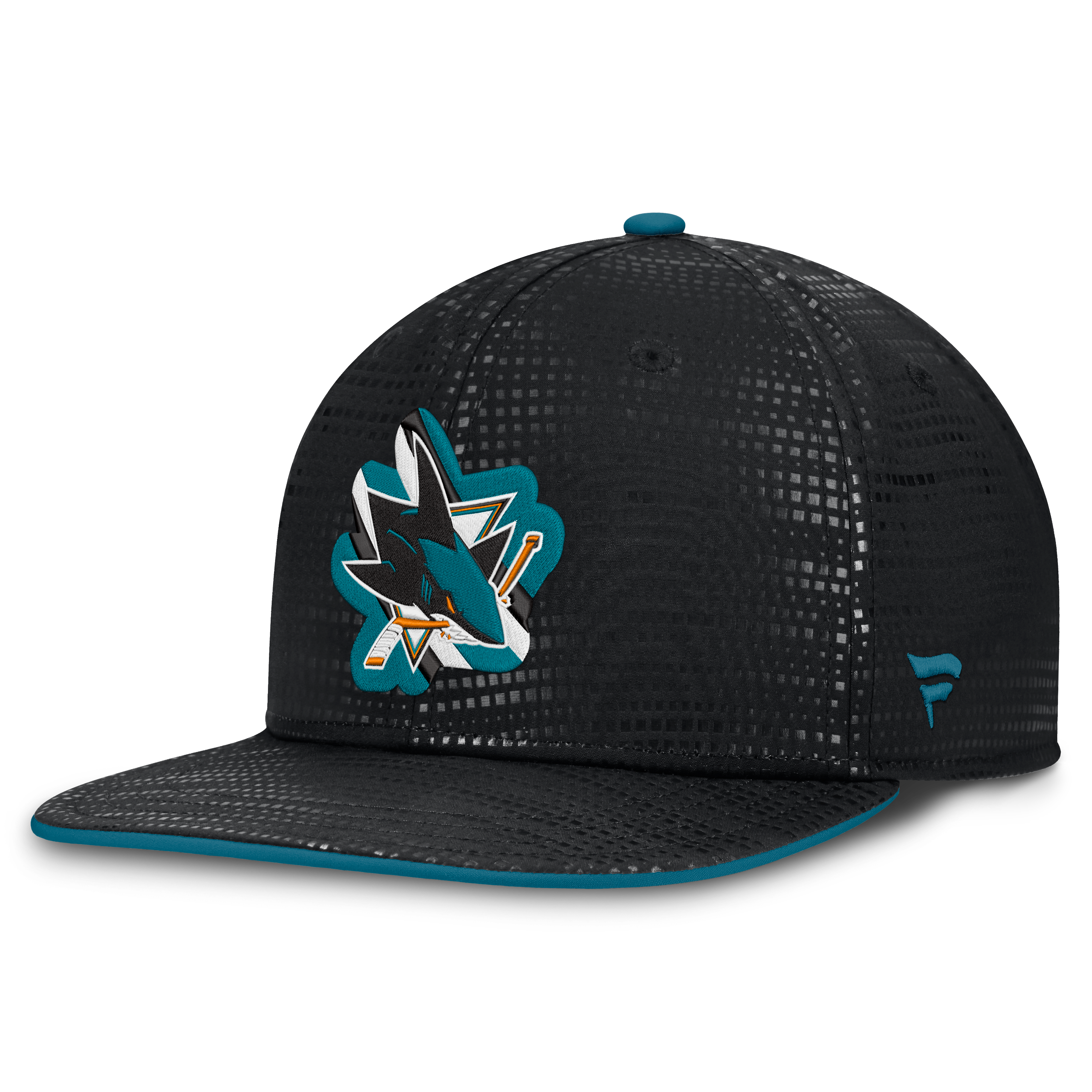 Men's Fanatics Black San Jose Sharks Authentic Pro Rink Square Visor Snapback Hat