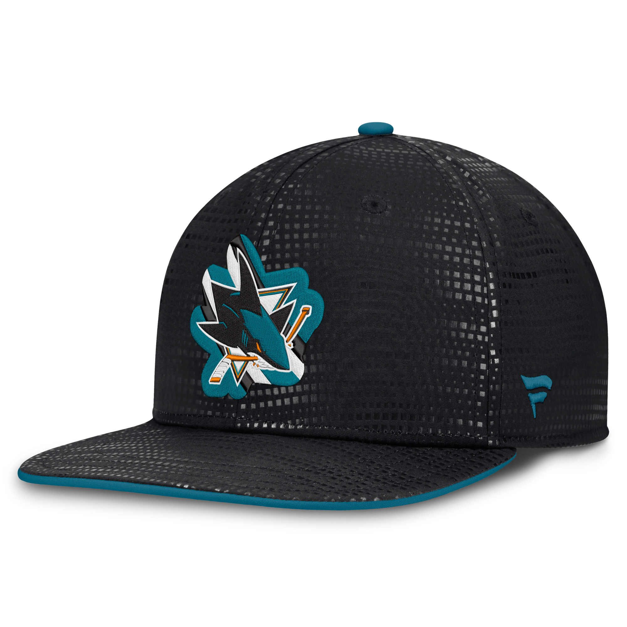 Men's Fanatics Black San Jose Sharks Authentic Pro Rink Square Visor Snapback Hat