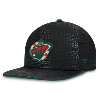 Men's Fanatics Black Minnesota Wild Authentic Pro Rink Square Visor Snapback Hat