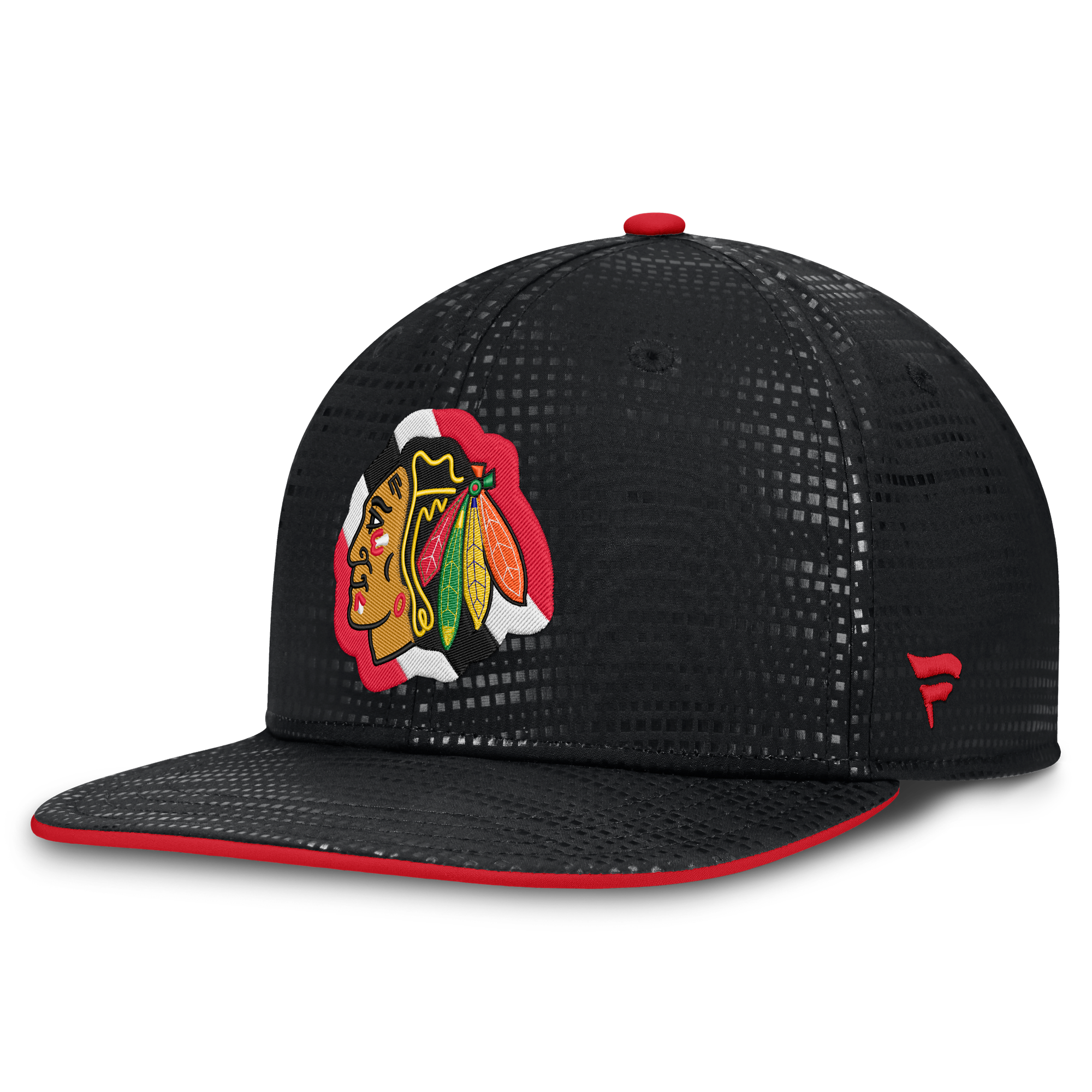 Men's Fanatics Black Chicago Blackhawks Authentic Pro Rink Square Visor Snapback Hat