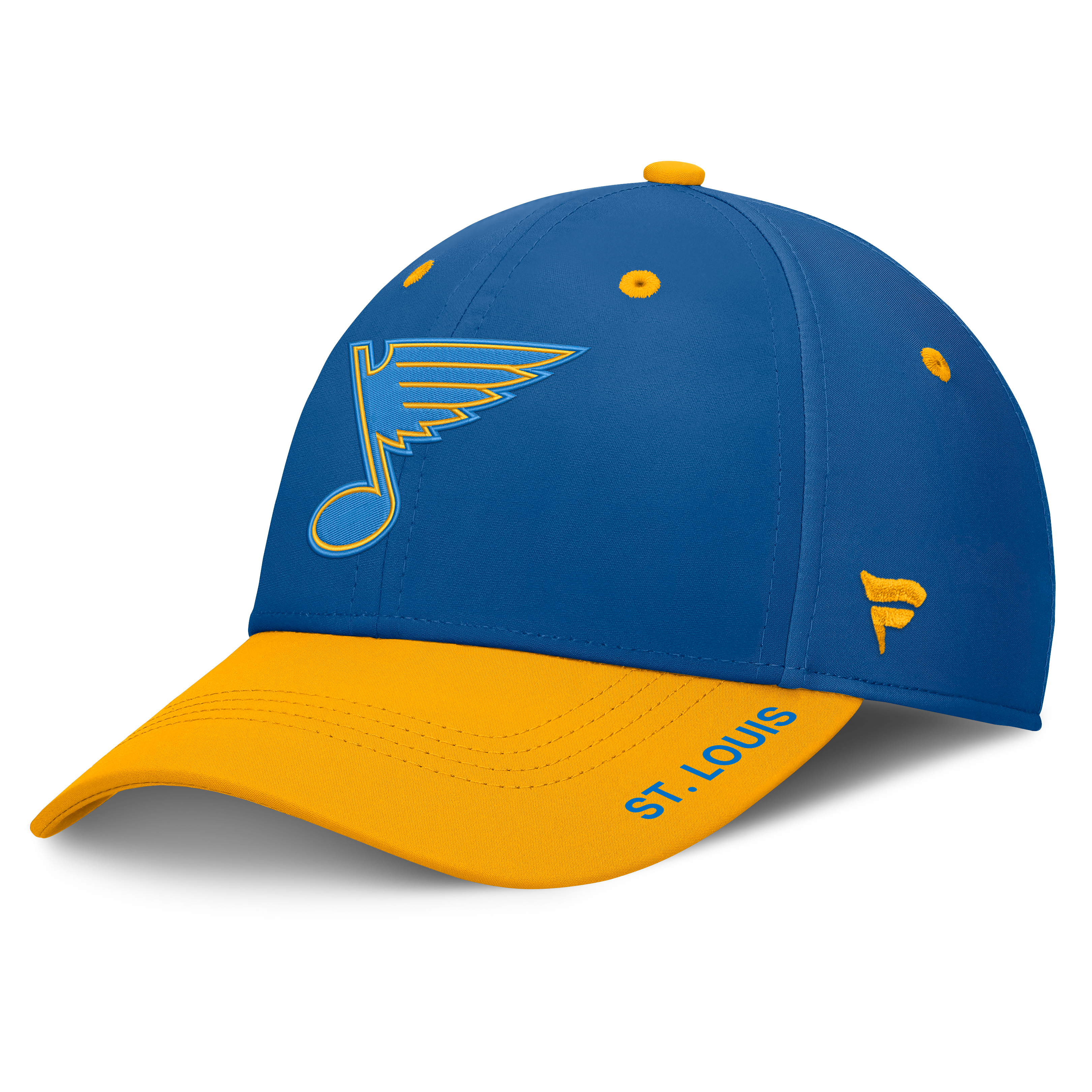 Men's Fanatics Blue/Gold St. Louis Blues Authentic Pro Rink Stretch Hat