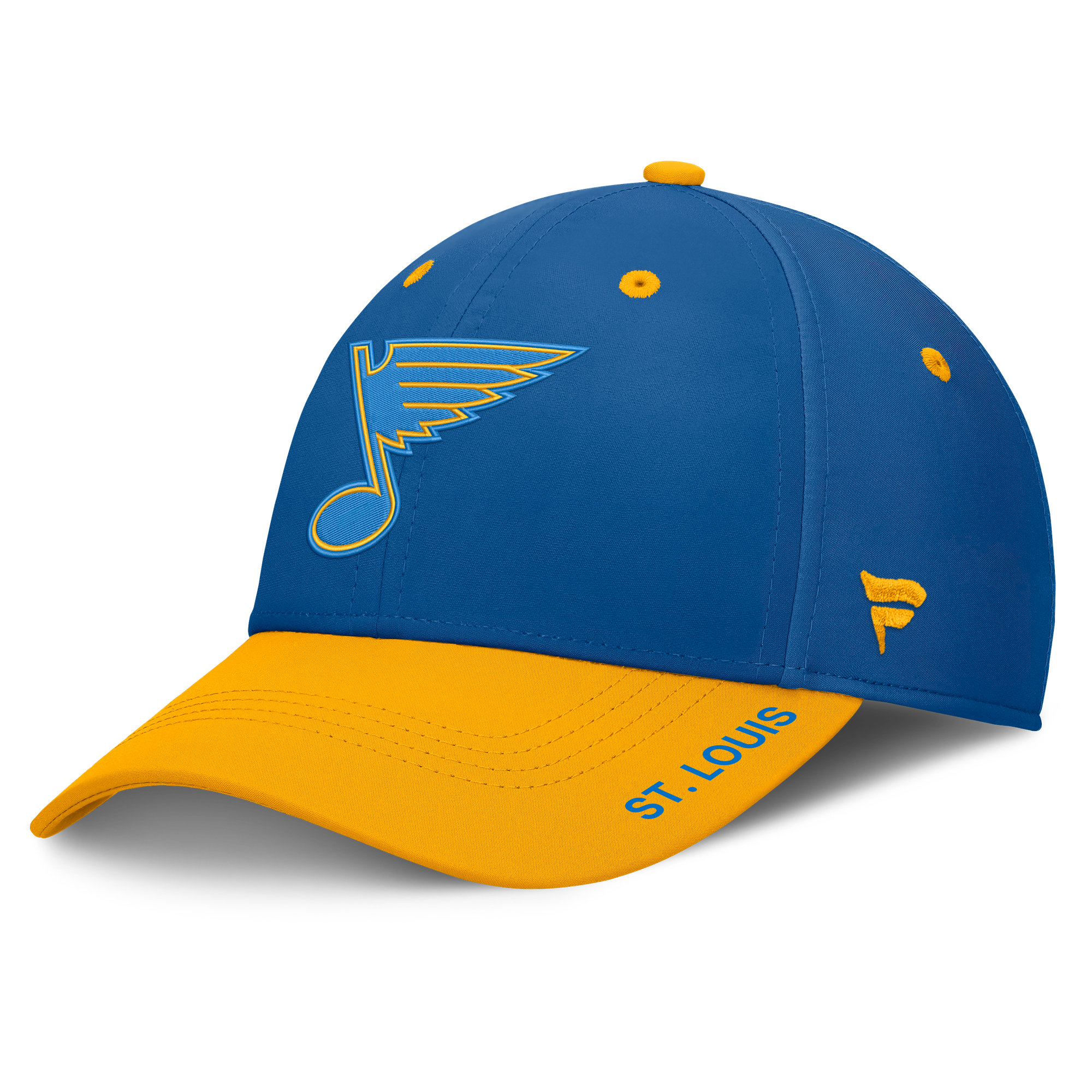 Men's Fanatics Blue/Gold St. Louis Blues Authentic Pro Rink Stretch Hat