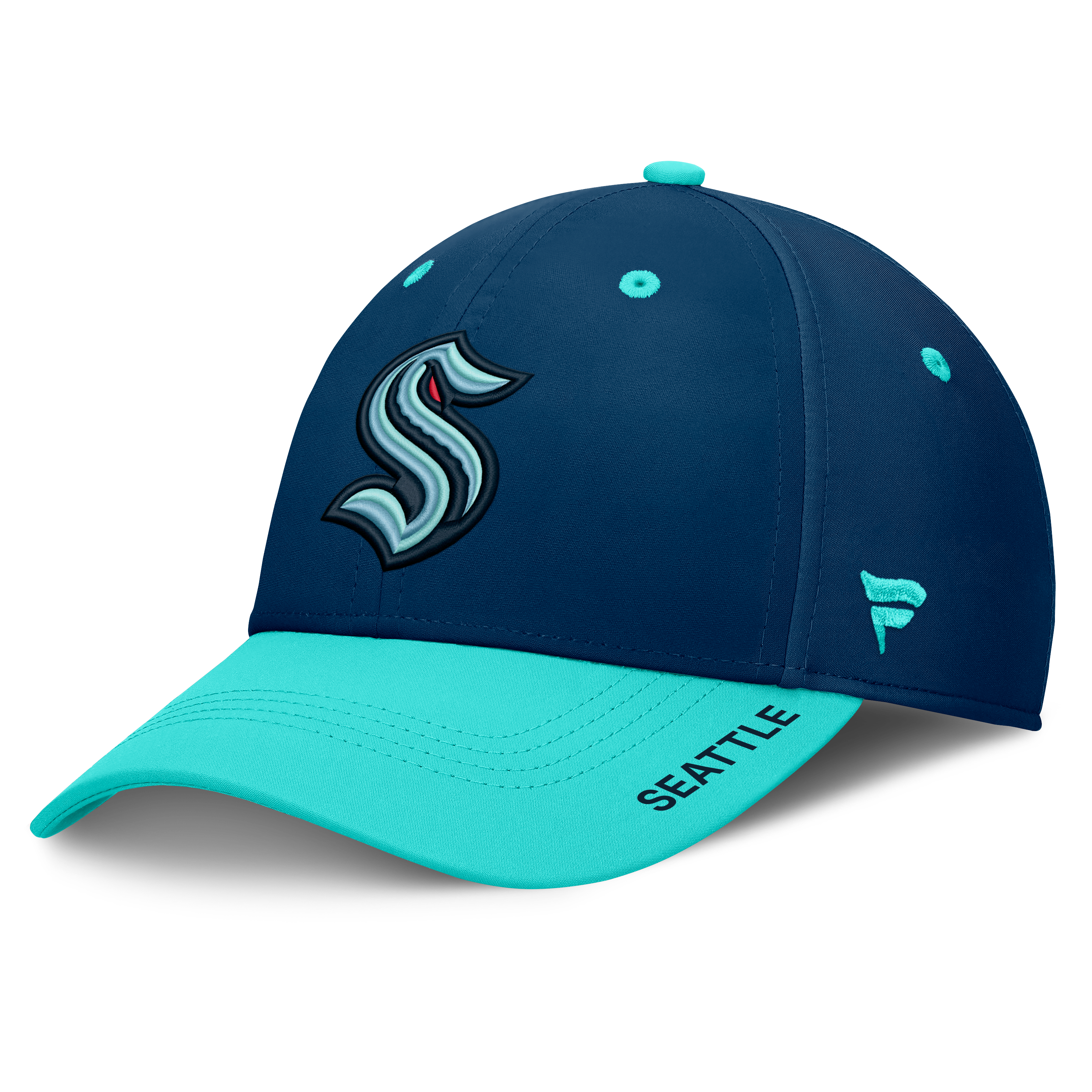 Men's Fanatics Deep Sea Blue/Light Blue Seattle Kraken Authentic Pro Rink Stretch Hat
