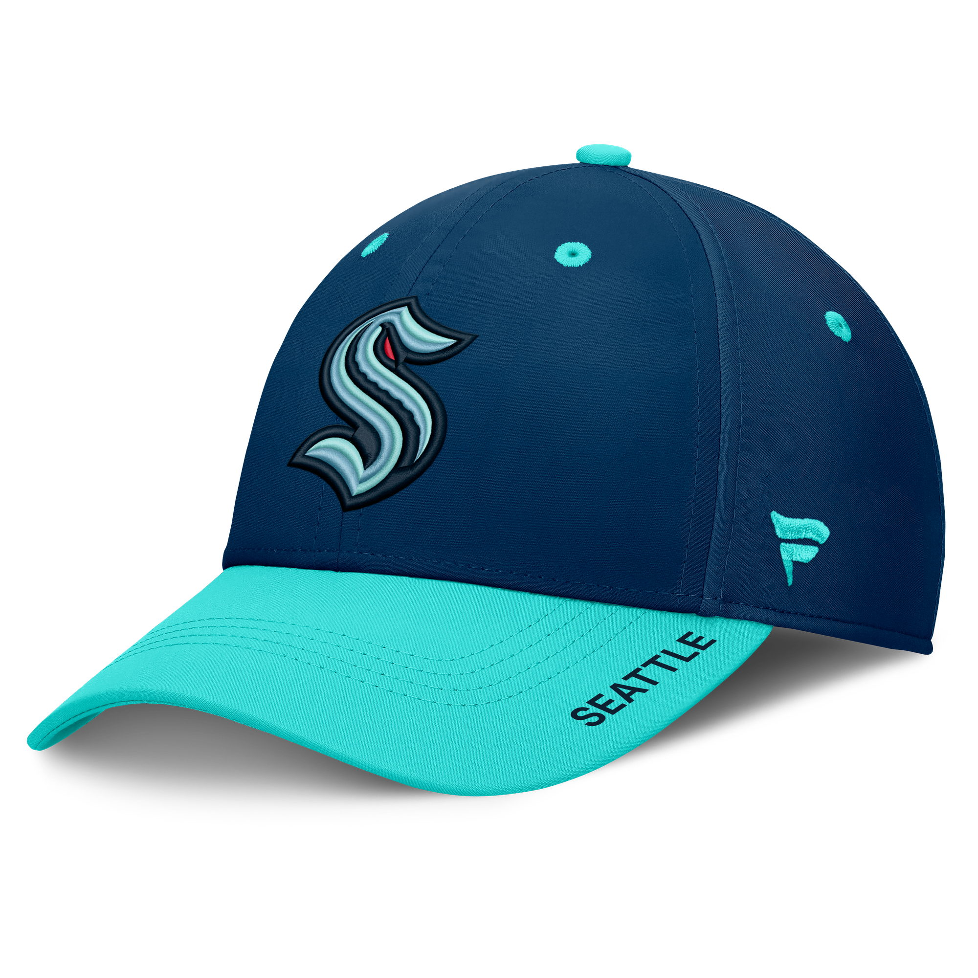 Men's Fanatics Deep Sea Blue/Light Blue Seattle Kraken Authentic Pro Rink Stretch Hat