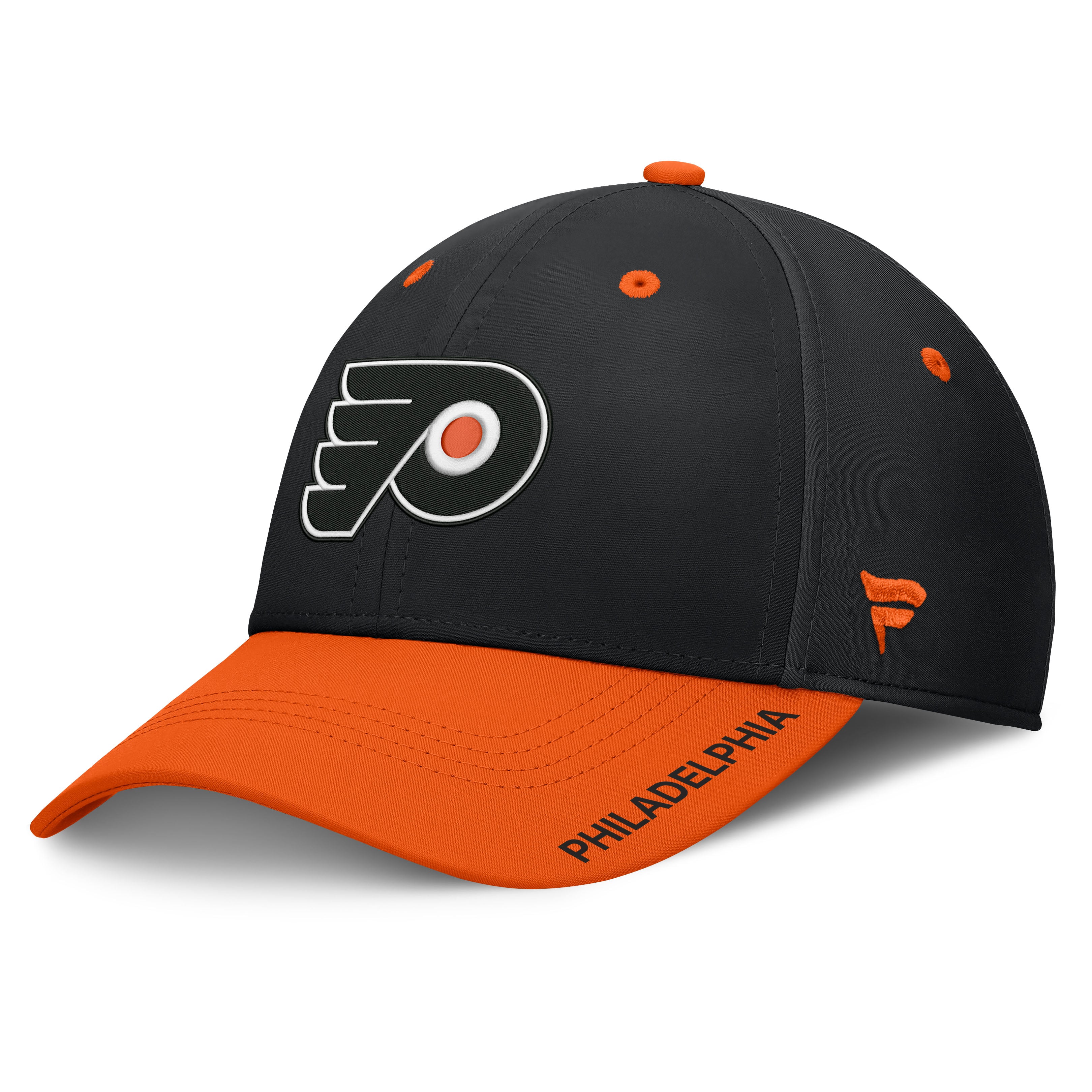 Men's Fanatics Black/Orange Philadelphia Flyers Authentic Pro Rink Stretch Hat