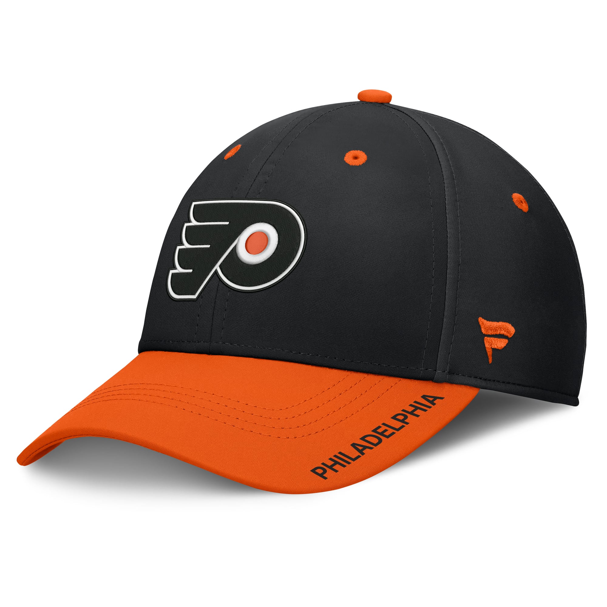 Men's Fanatics Black/Orange Philadelphia Flyers Authentic Pro Rink Stretch Hat