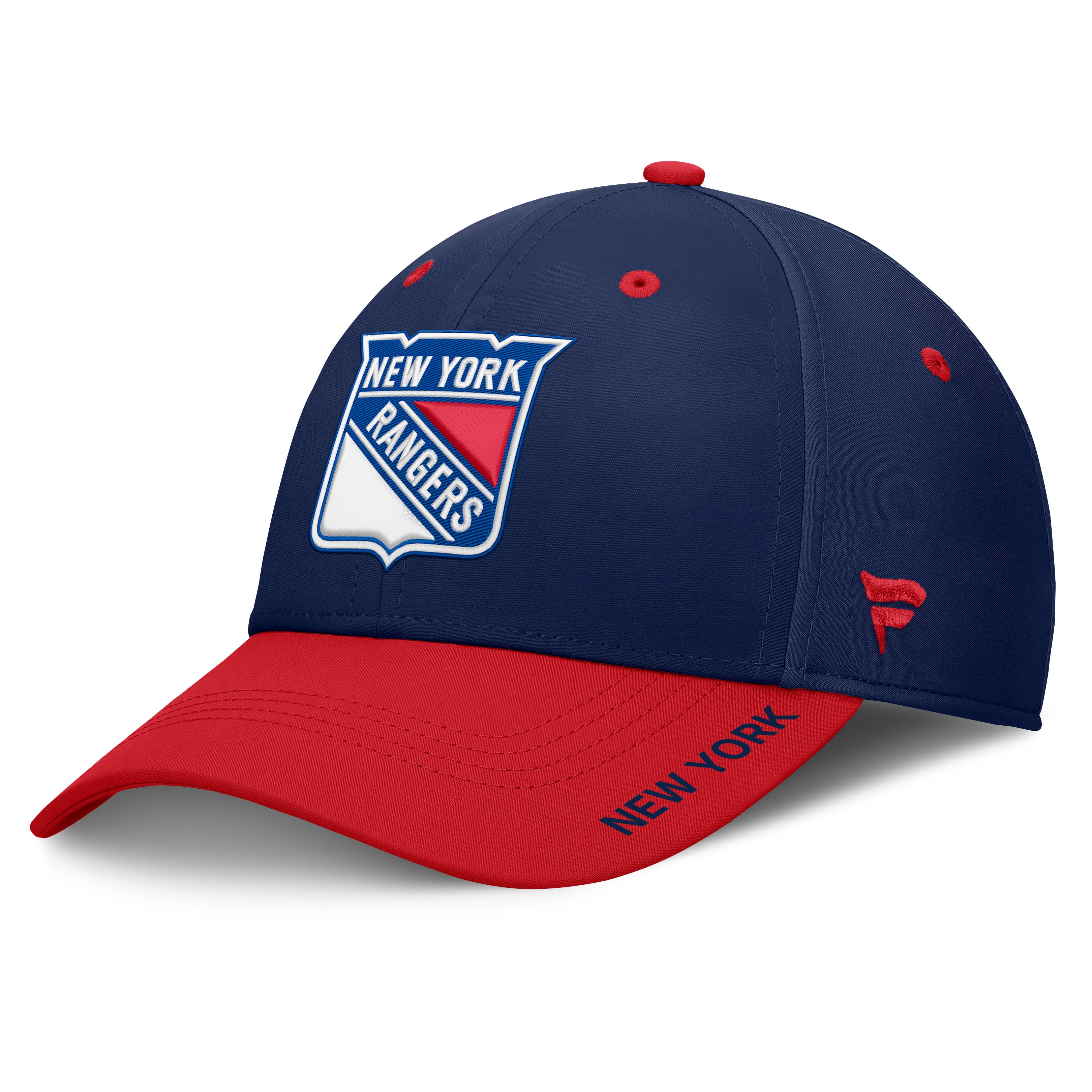 Men's Fanatics Navy/Red New York Rangers Authentic Pro Rink Stretch Hat