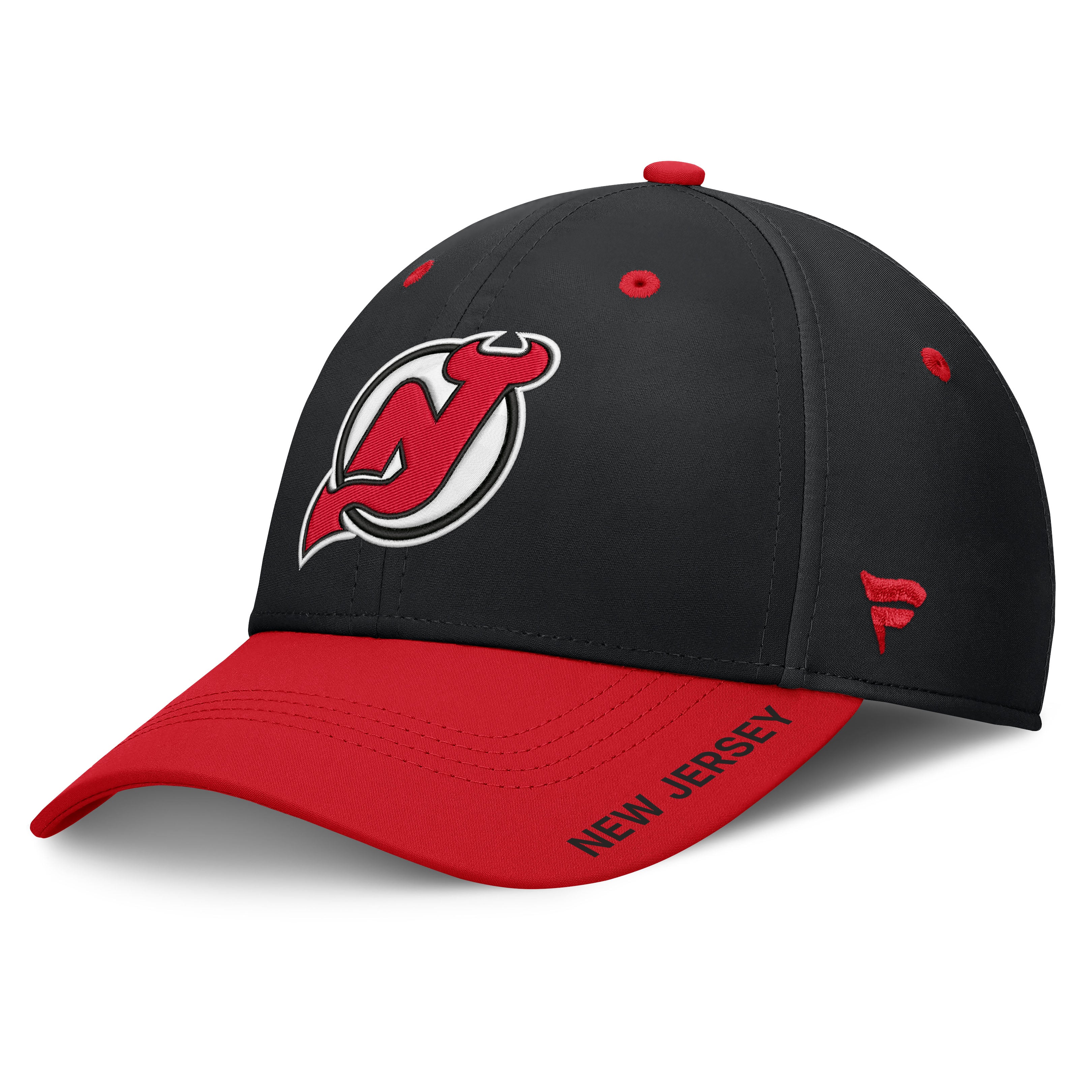 Men's Fanatics Black/Red New Jersey Devils Authentic Pro Rink Stretch Hat