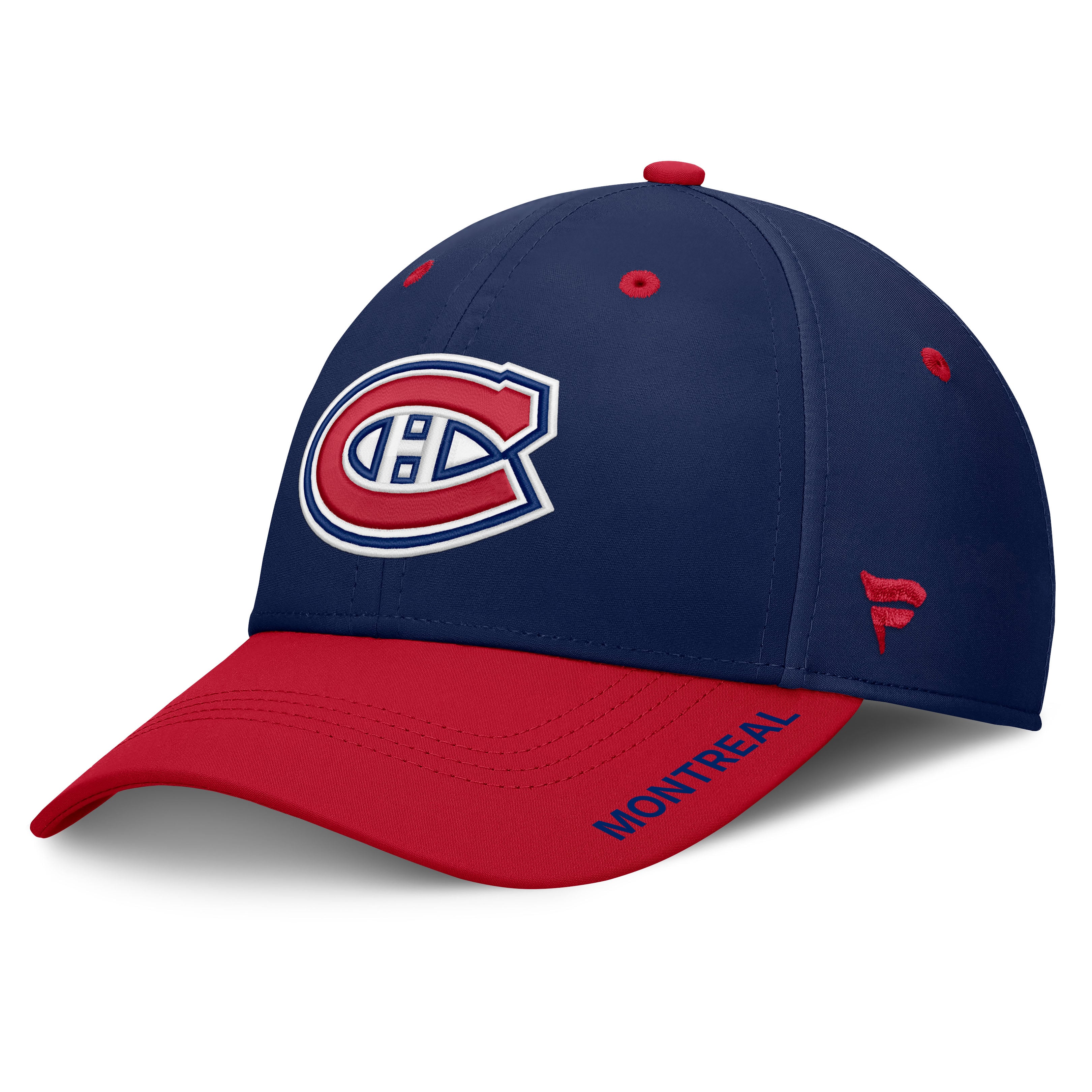 Men's Fanatics Navy/Red Montreal Canadiens Authentic Pro Rink Stretch Hat