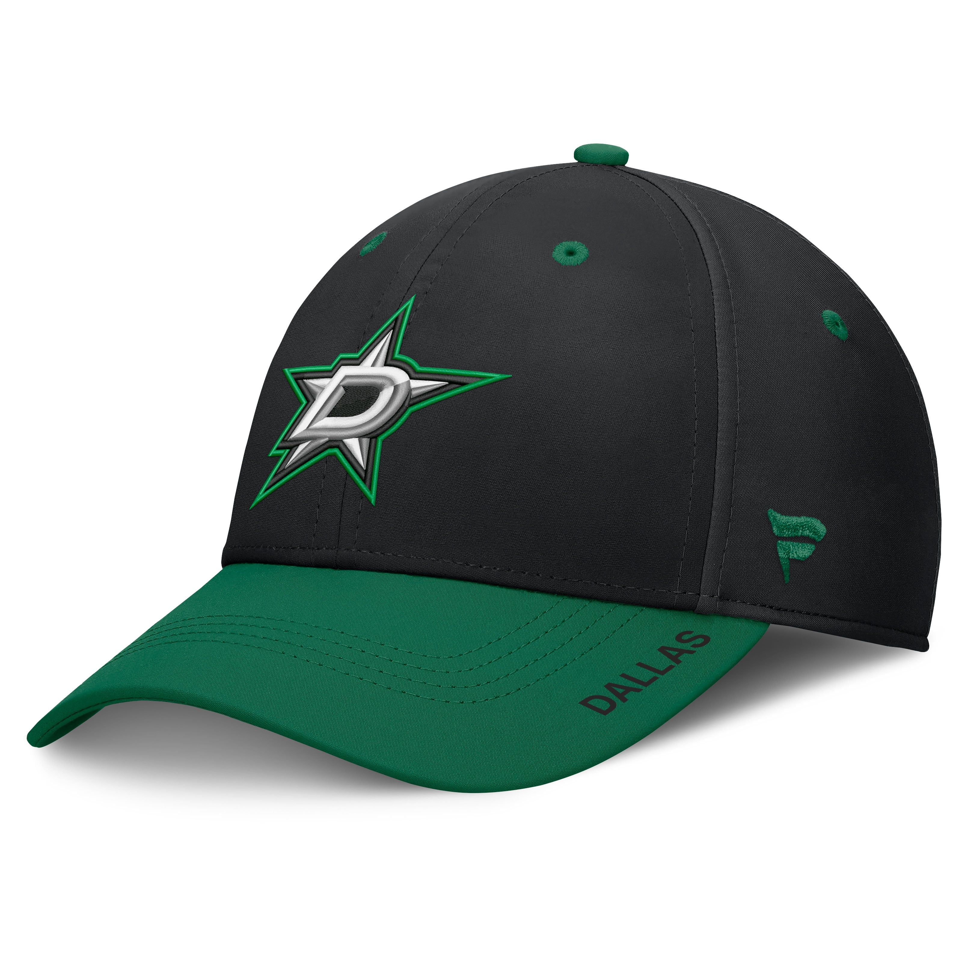 Men's Fanatics Black/Green Dallas Stars Authentic Pro Rink Stretch Hat