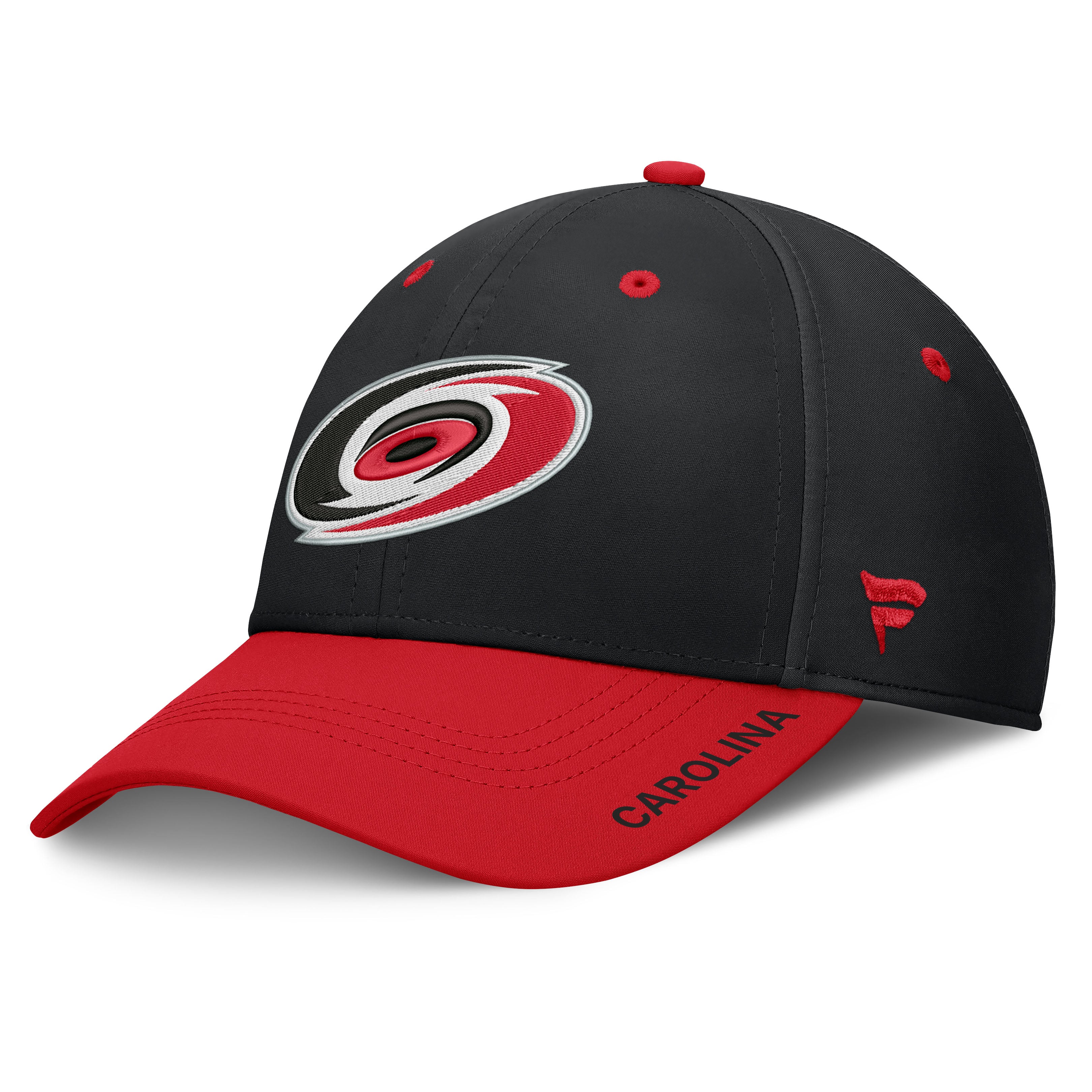 Men's Fanatics Black/Red Carolina Hurricanes Authentic Pro Rink Stretch Hat