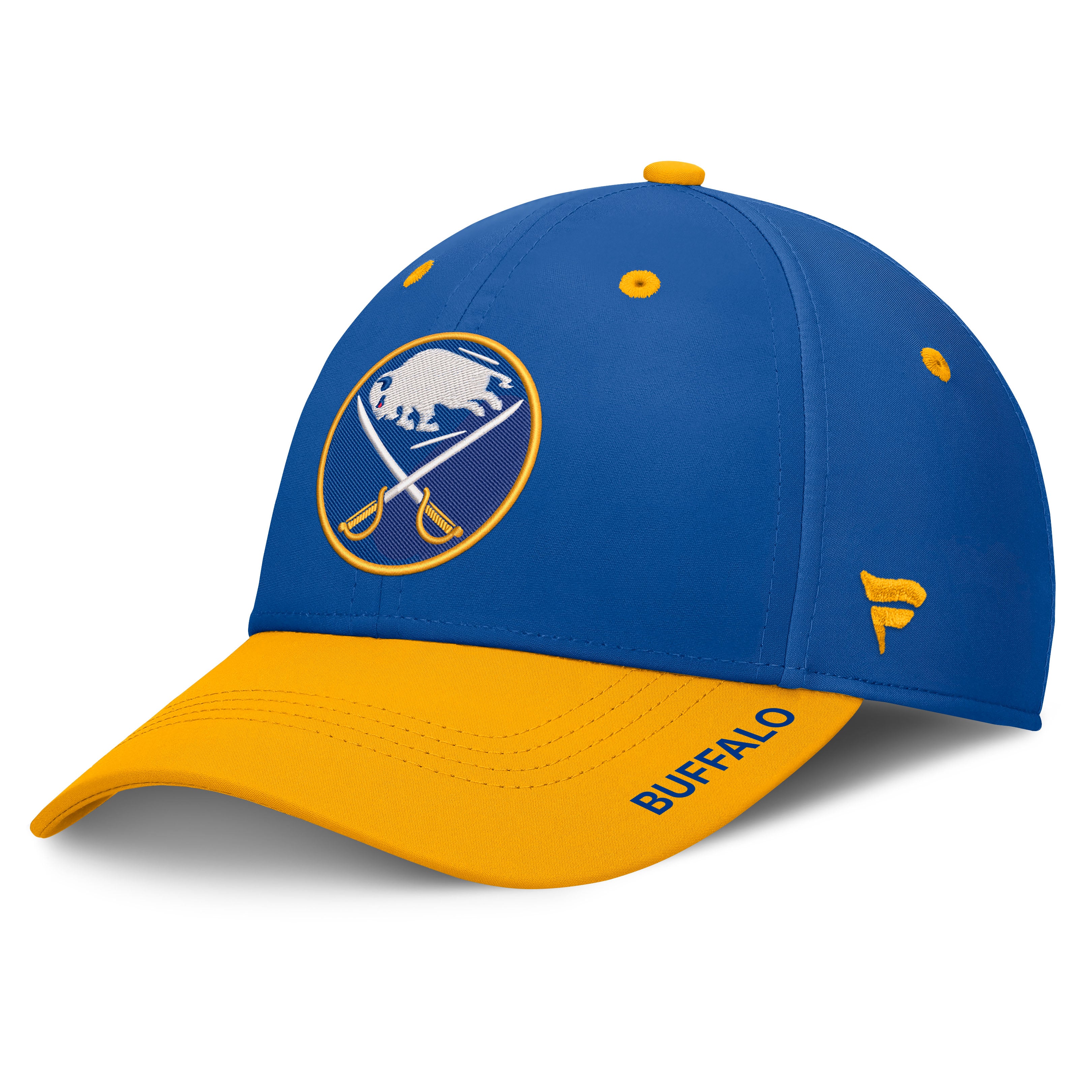 Men's Fanatics Royal/Gold Buffalo Sabres Authentic Pro Rink Stretch Hat