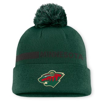 Women's Fanatics Green Minnesota Wild Authentic Pro Rink Cuffed Knit Hat with Pom