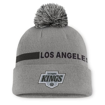 Women's Fanatics Gray Los Angeles Kings Authentic Pro Rink Cuffed Knit Hat with Pom