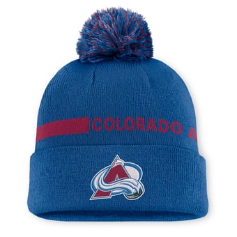 Women's Fanatics Blue Colorado Avalanche Authentic Pro Rink Cuffed Knit Hat with Pom