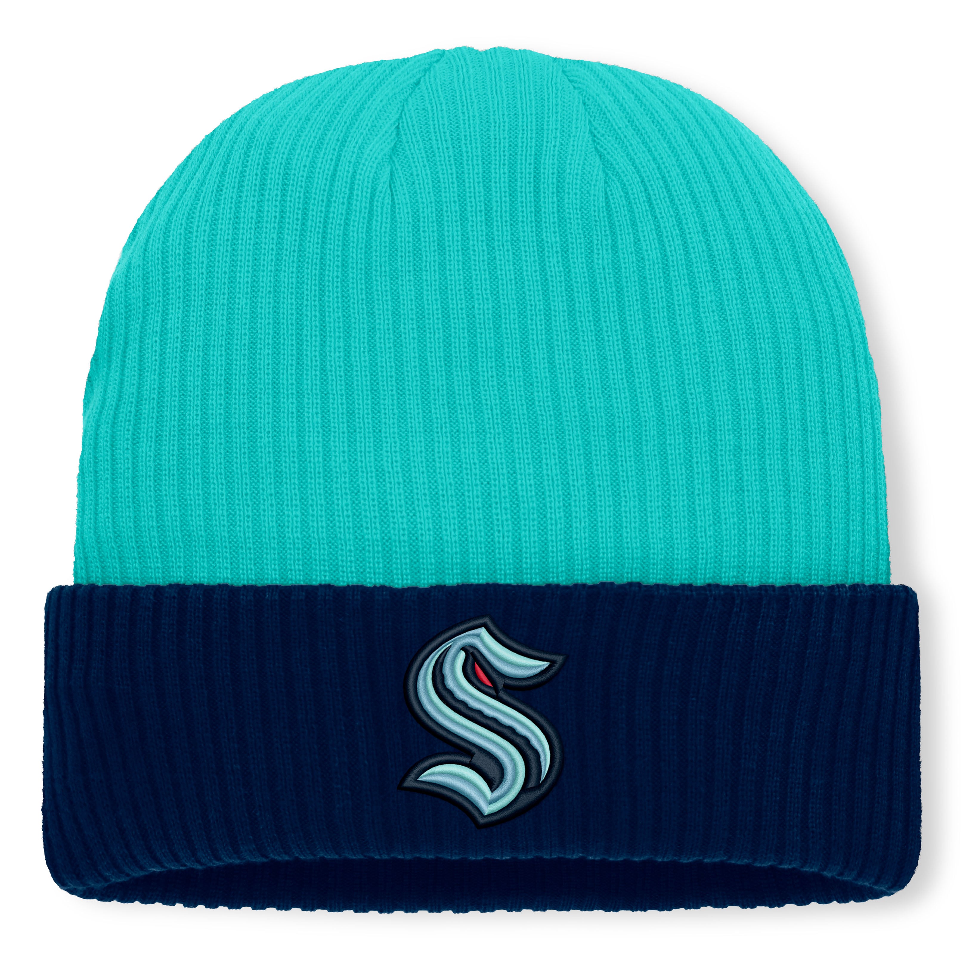 Men's Fanatics Light Blue Seattle Kraken Authentic Pro Rink Cuffed Knit Hat