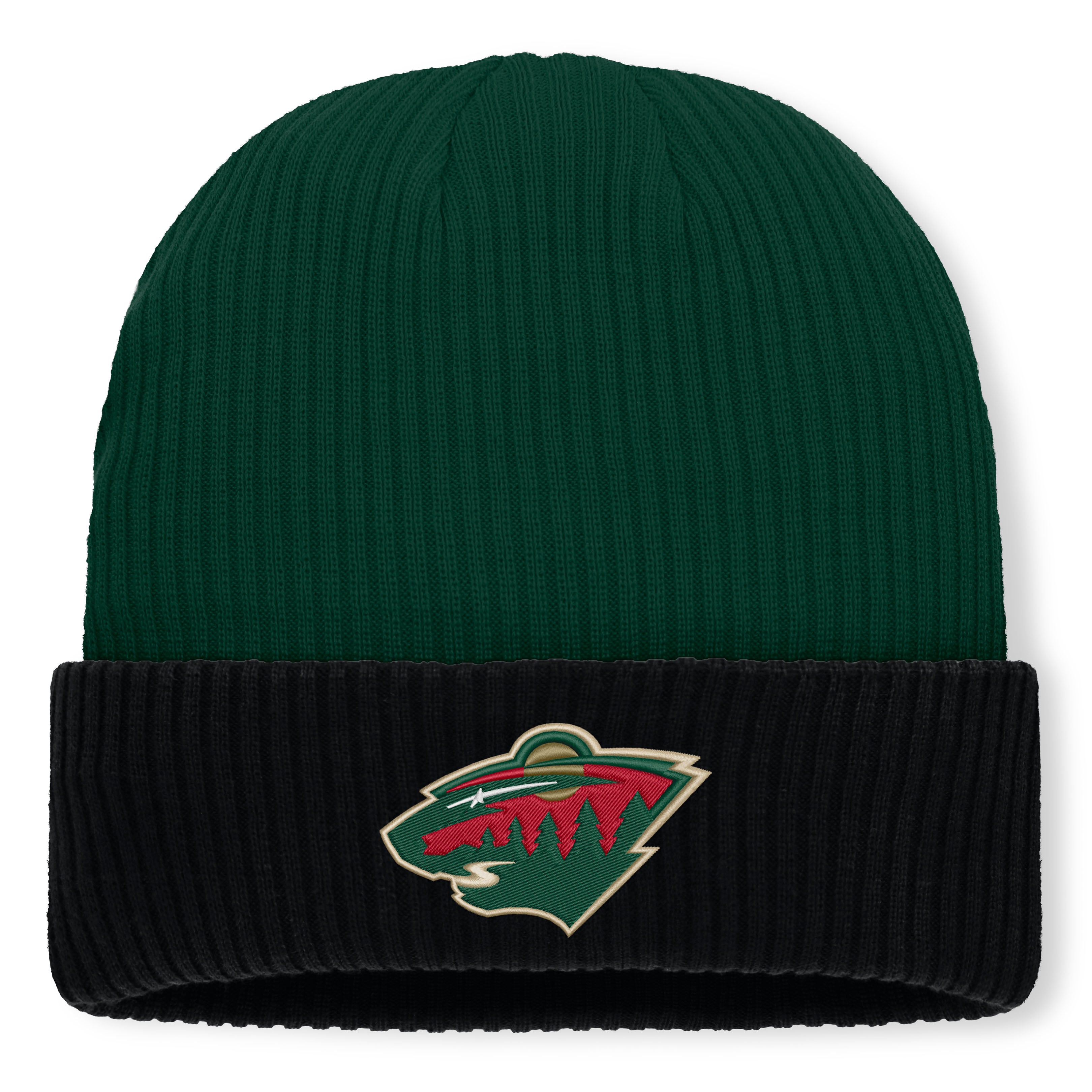 Men's Fanatics Green Minnesota Wild Authentic Pro Rink Cuffed Knit Hat