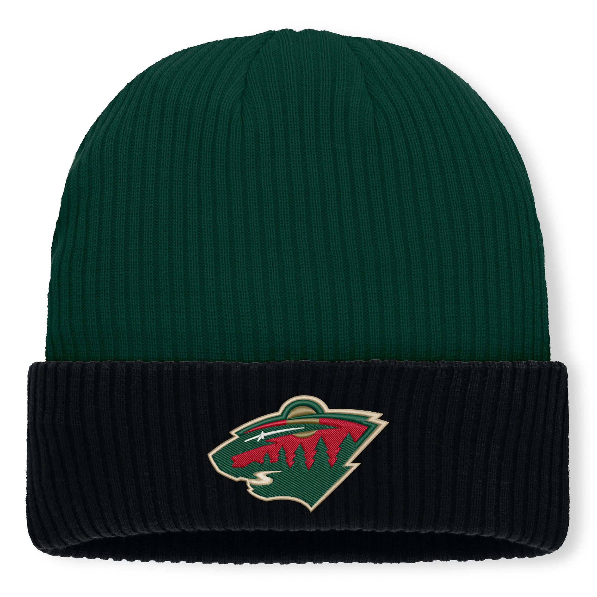 Men's Fanatics Green Minnesota Wild Authentic Pro Rink Cuffed Knit Hat
