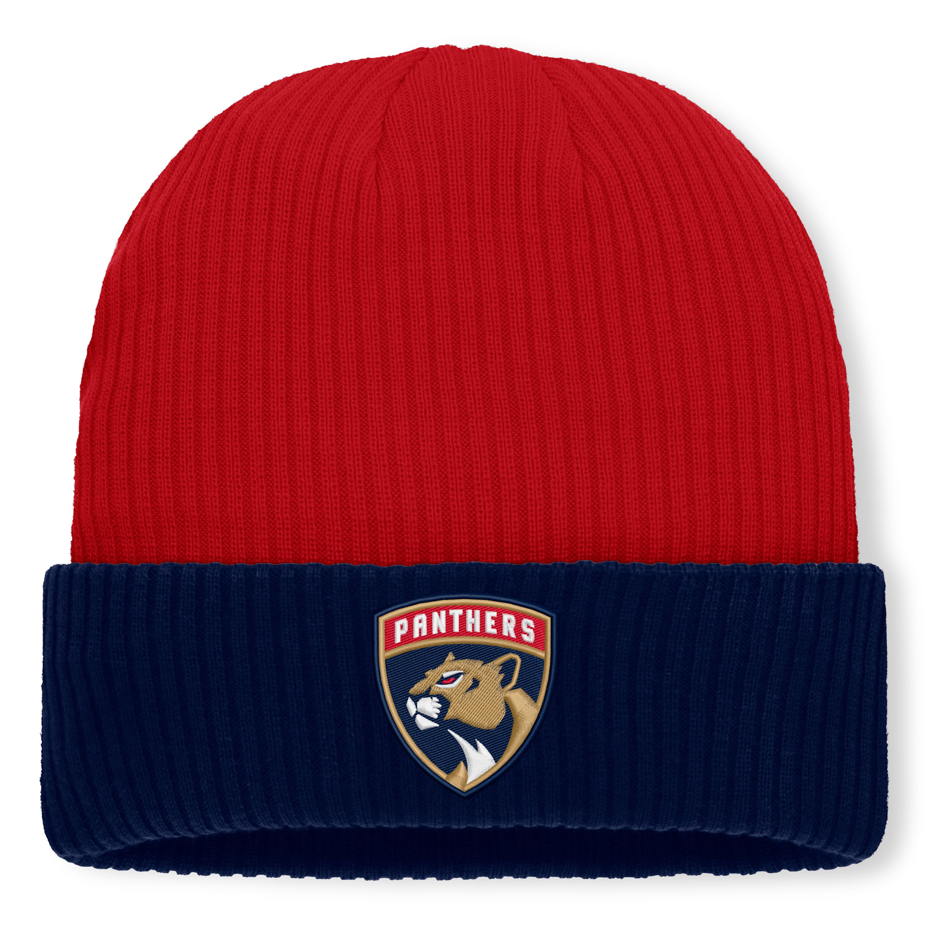Men's Fanatics Red Florida Panthers Authentic Pro Rink Cuffed Knit Hat