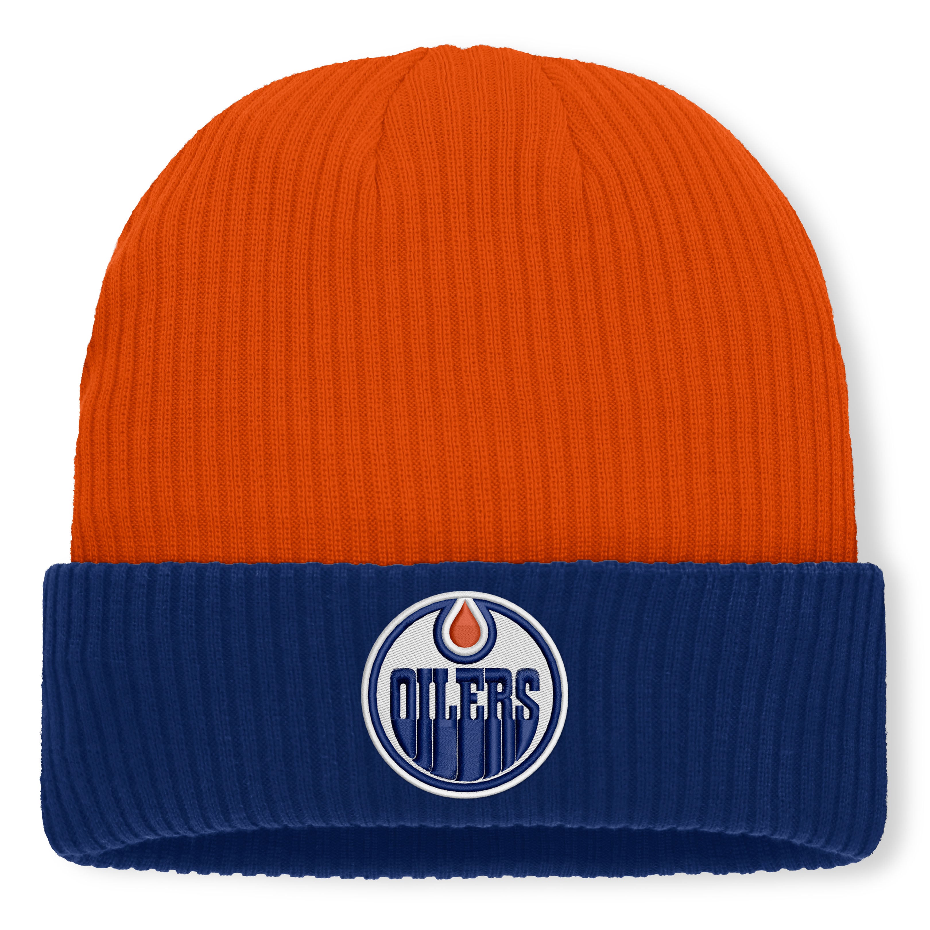 Men's Fanatics Orange Edmonton Oilers Authentic Pro Rink Cuffed Knit Hat