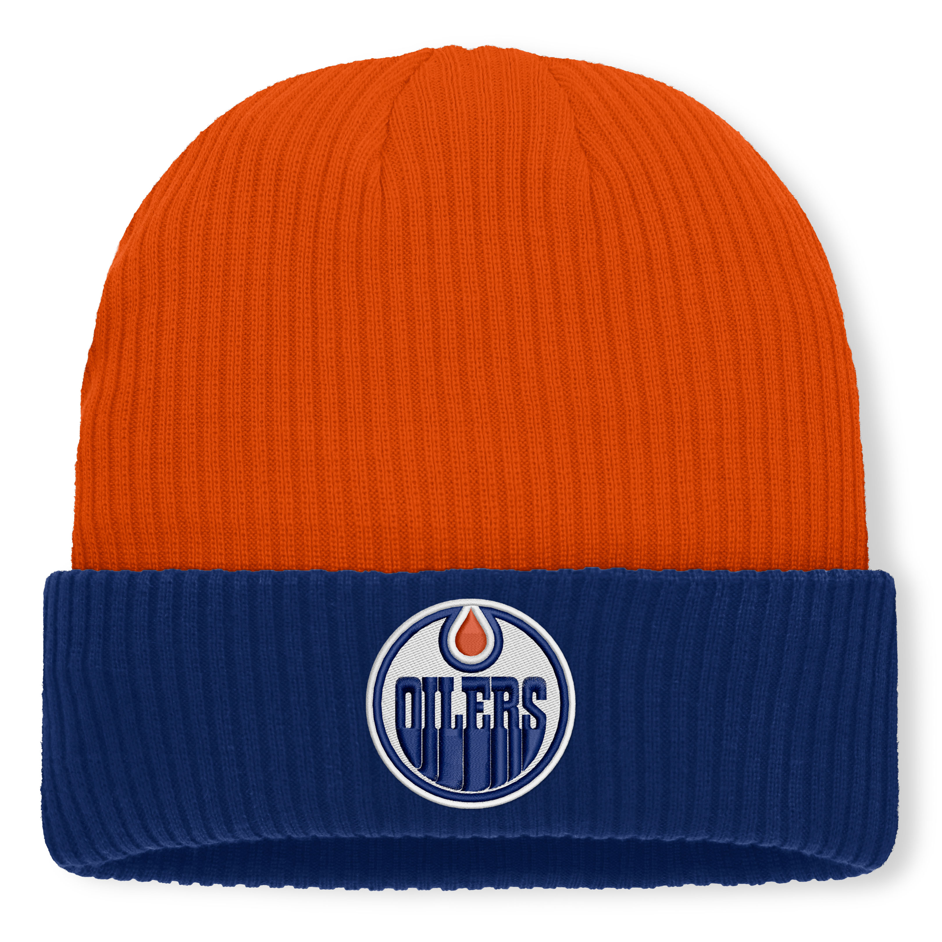 Men's Fanatics Orange Edmonton Oilers Authentic Pro Rink Cuffed Knit Hat