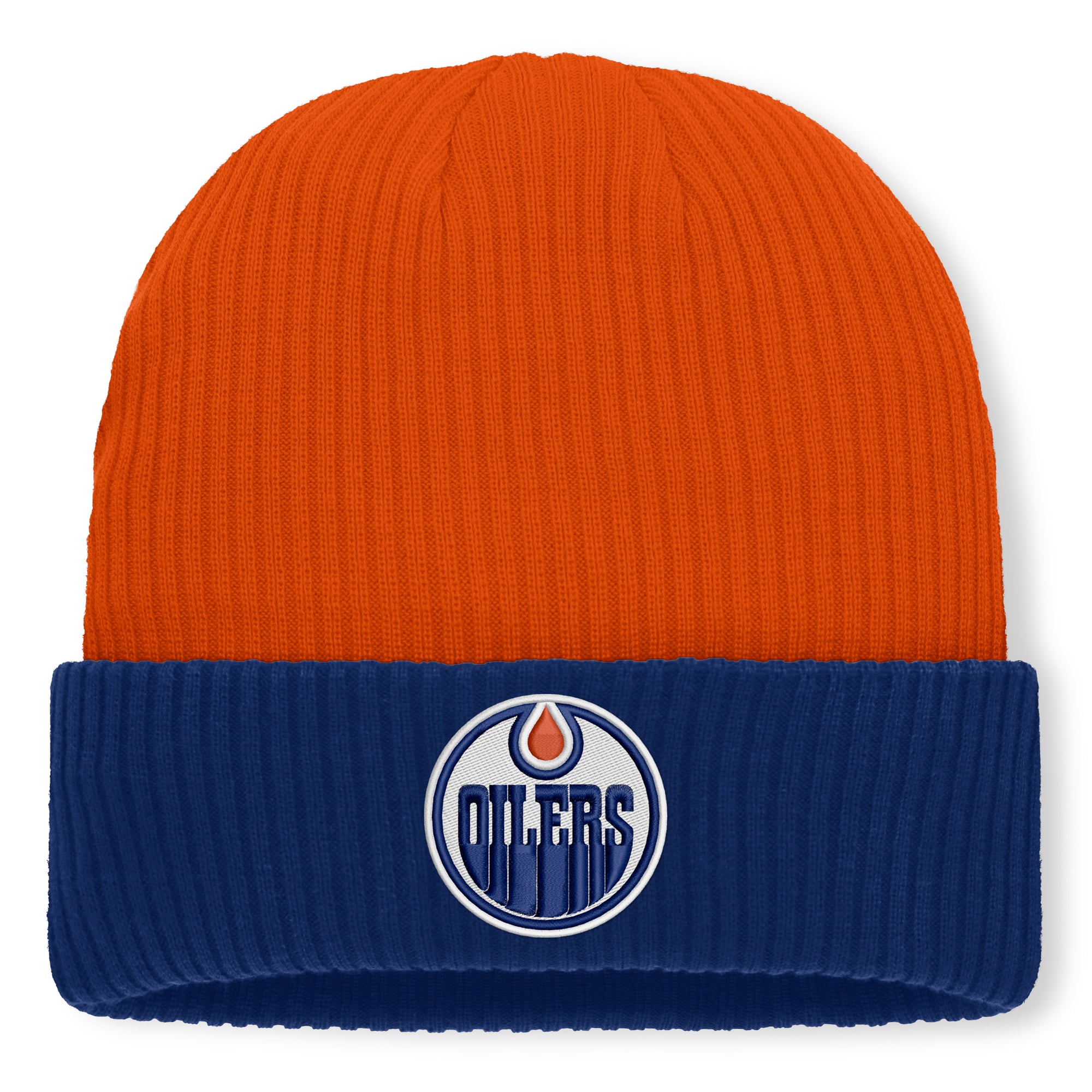 Men's Fanatics Orange Edmonton Oilers Authentic Pro Rink Cuffed Knit Hat