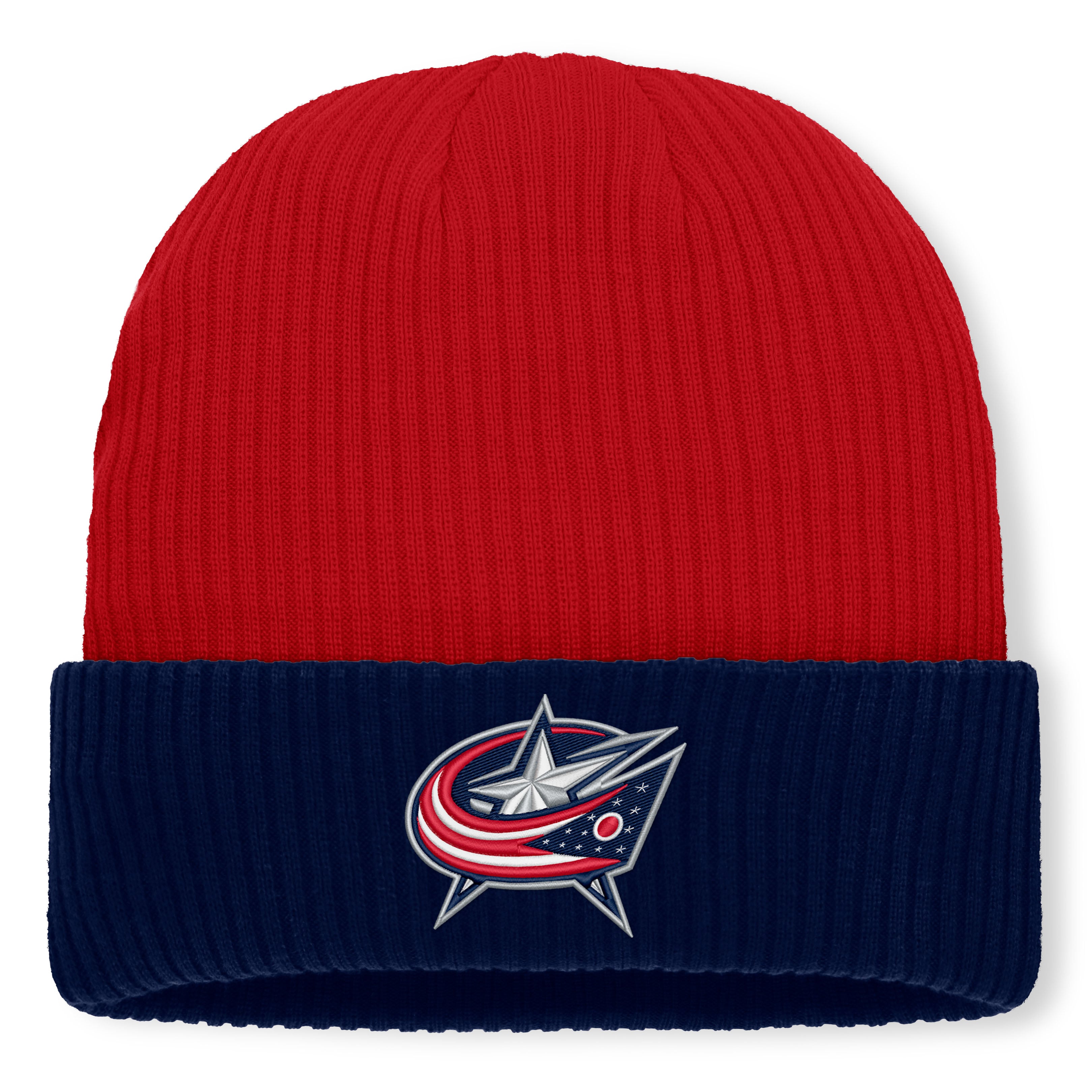 Men's Fanatics Red Columbus Blue Jackets Authentic Pro Rink Cuffed Knit Hat
