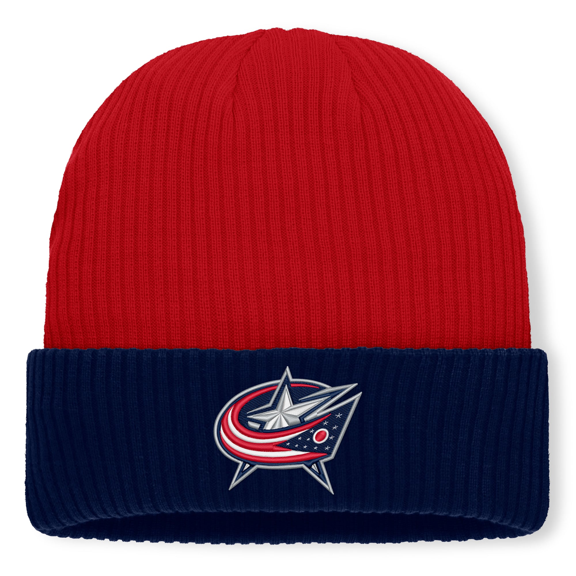 Men's Fanatics Red Columbus Blue Jackets Authentic Pro Rink Cuffed Knit Hat