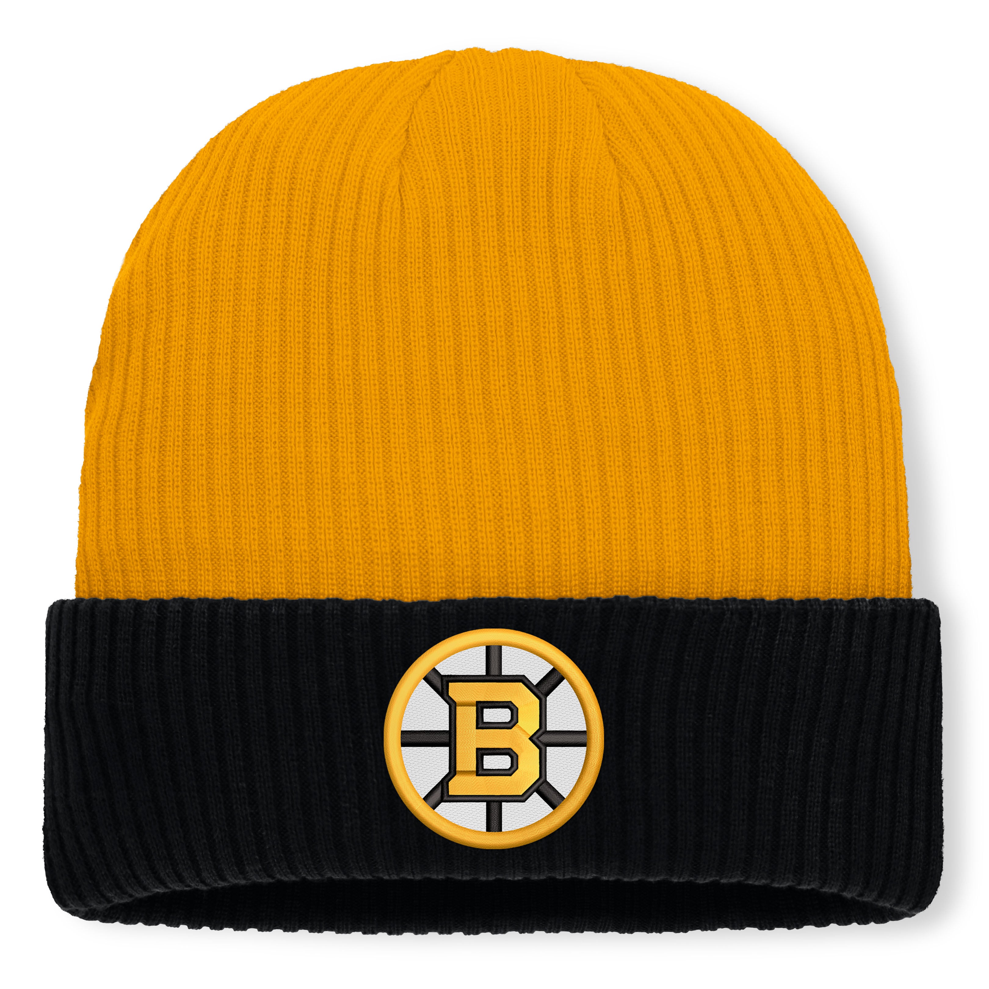 Men's Fanatics Gold Boston Bruins Authentic Pro Rink Cuffed Knit Hat