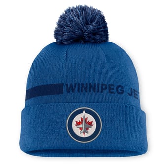 Men's Fanatics Blue Winnipeg Jets Authentic Pro Rink Cuffed Knit Hat with Pom