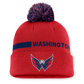 Men's Fanatics Red Washington Capitals Authentic Pro Rink Cuffed Knit Hat with Pom