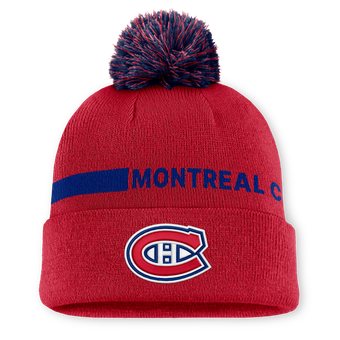 Men's Fanatics Red Montreal Canadiens Authentic Pro Rink Cuffed Knit Hat with Pom