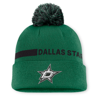 Men's Fanatics Kelly Green Dallas Stars Authentic Pro Rink Cuffed Knit Hat with Pom