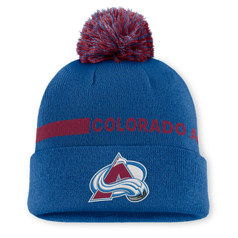 Men's Fanatics Blue Colorado Avalanche Authentic Pro Rink Cuffed Knit Hat with Pom