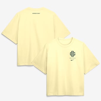 Women's Nike  Cream Green Bay Packers 2026 Rivalries Collection Boxy T-Shirt