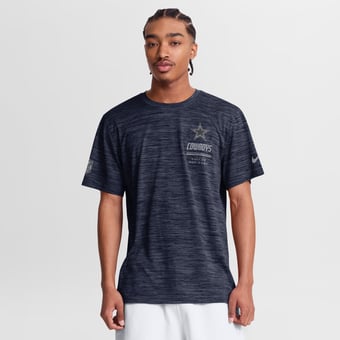 Men's Nike Navy Dallas Cowboys Sideline Double Covered Dri-FIT Velocity T-Shirt