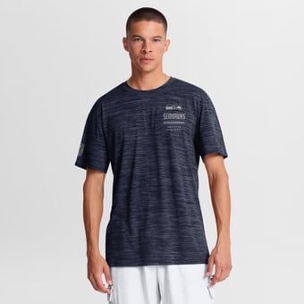 Men's Nike College Navy Seattle Seahawks Sideline Double Covered Dri-FIT Velocity T-Shirt