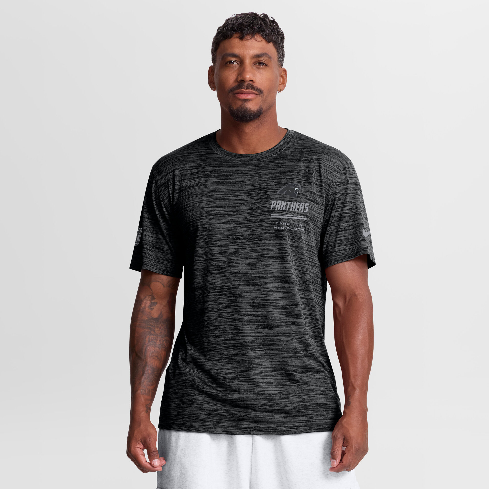 Men's Nike Black Carolina Panthers Sideline Double Covered Dri-FIT Velocity T-Shirt
